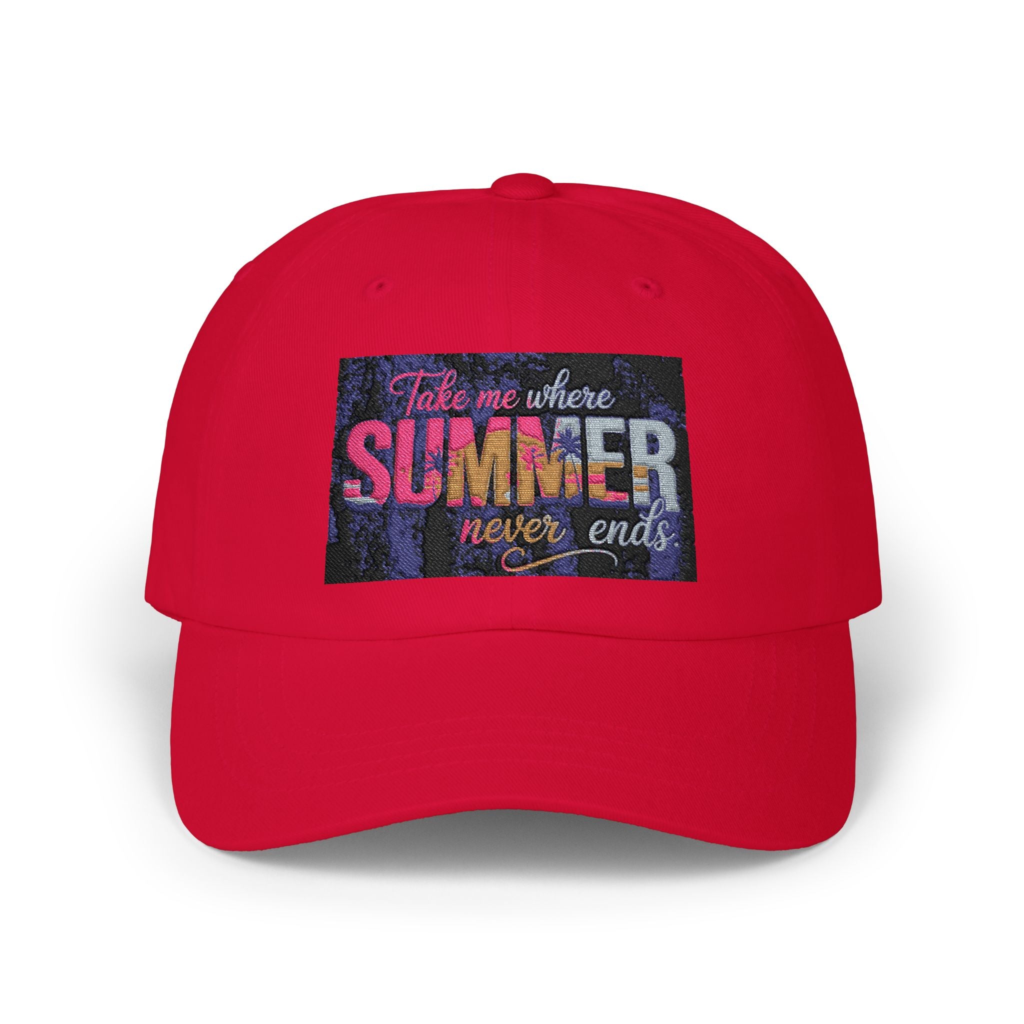 Dad Cap - 'Take Me Where Summer Never Ends' Embroidered Vintage Beach Hat
