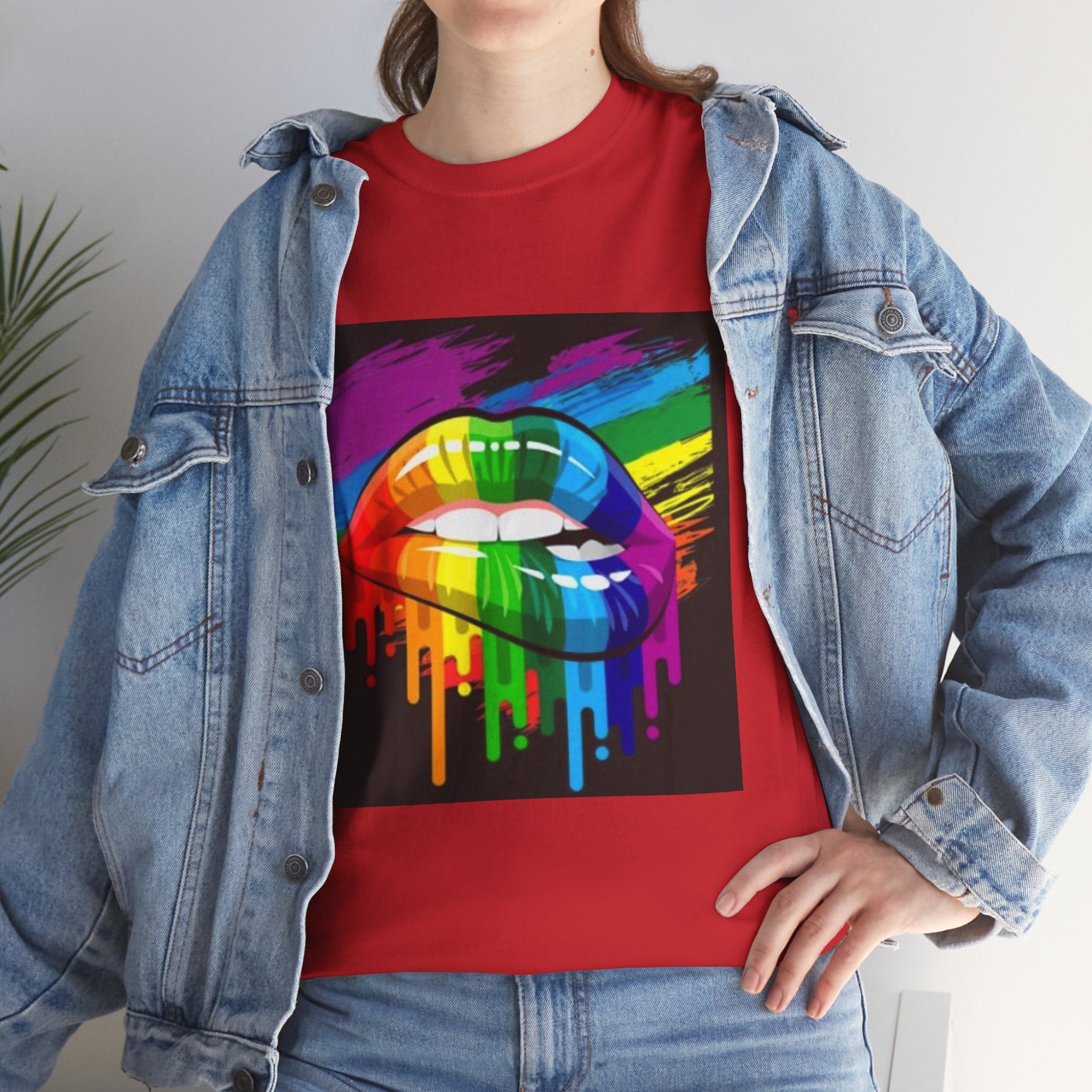 T-Shirt — Rainbow Drip Lips Pride Graphic Tee