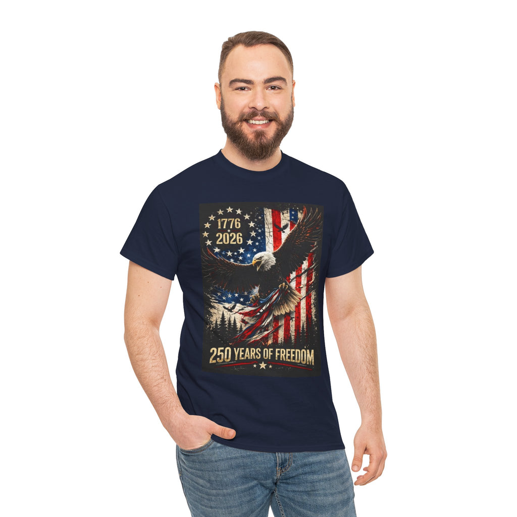 Patriotic Tee — 1776–2026 Bald Eagle "250 Years of Freedom" Shirt