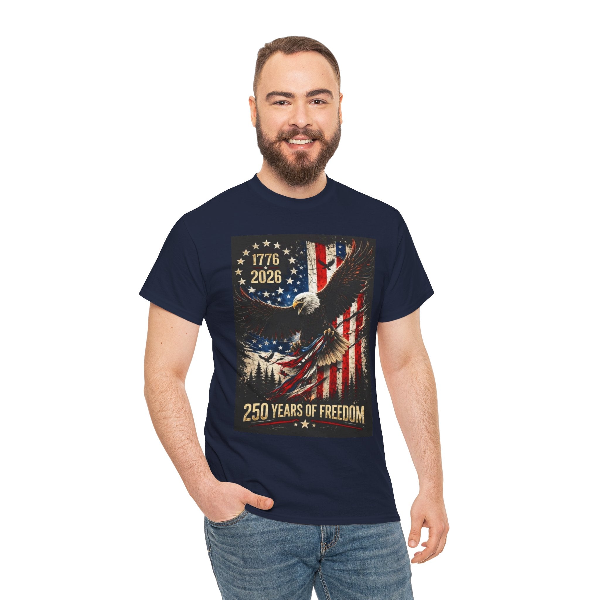 Patriotic Tee — 1776–2026 Bald Eagle "250 Years of Freedom" Shirt
