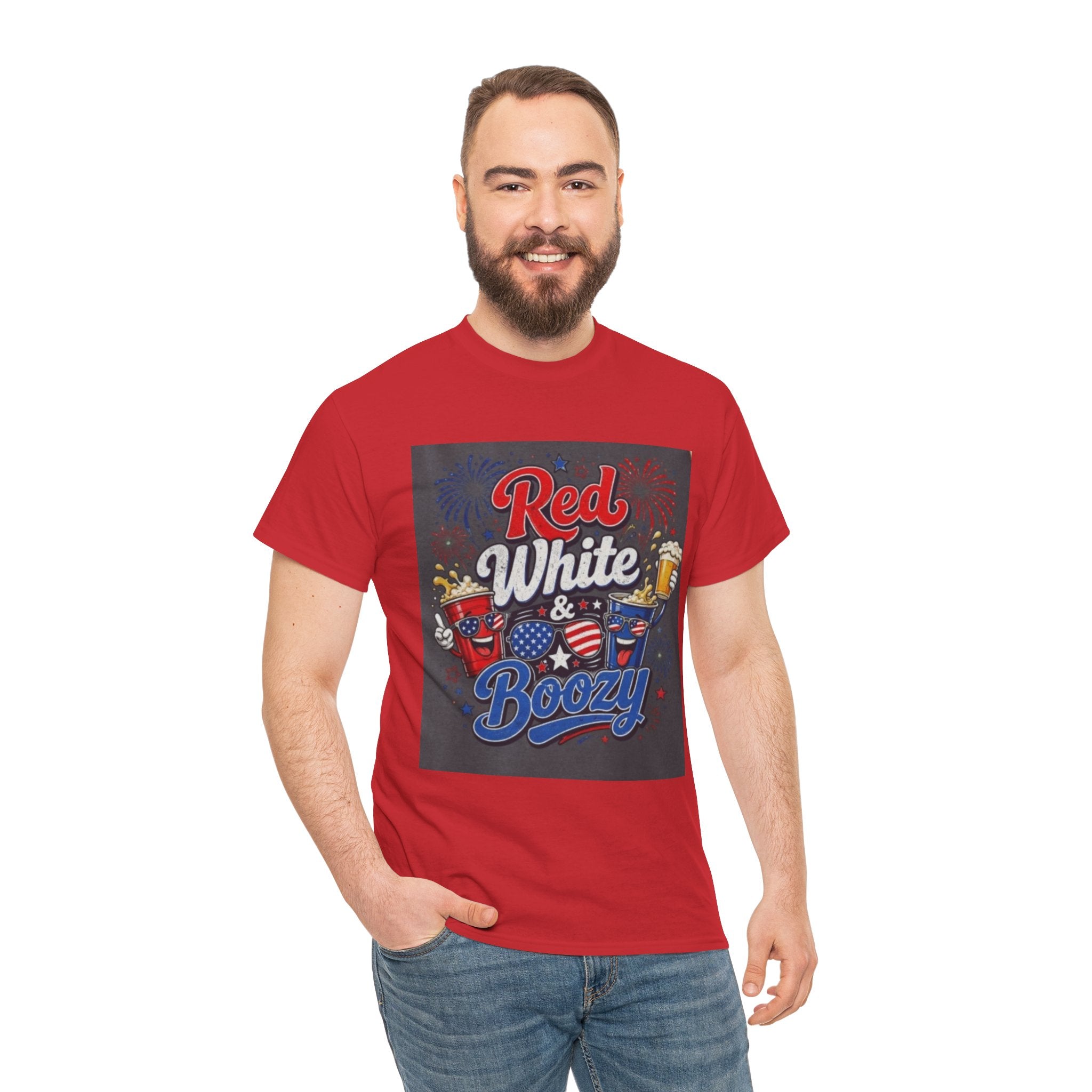 Red White & Boozy T-Shirt – Patriotic 4th of July Party Tee