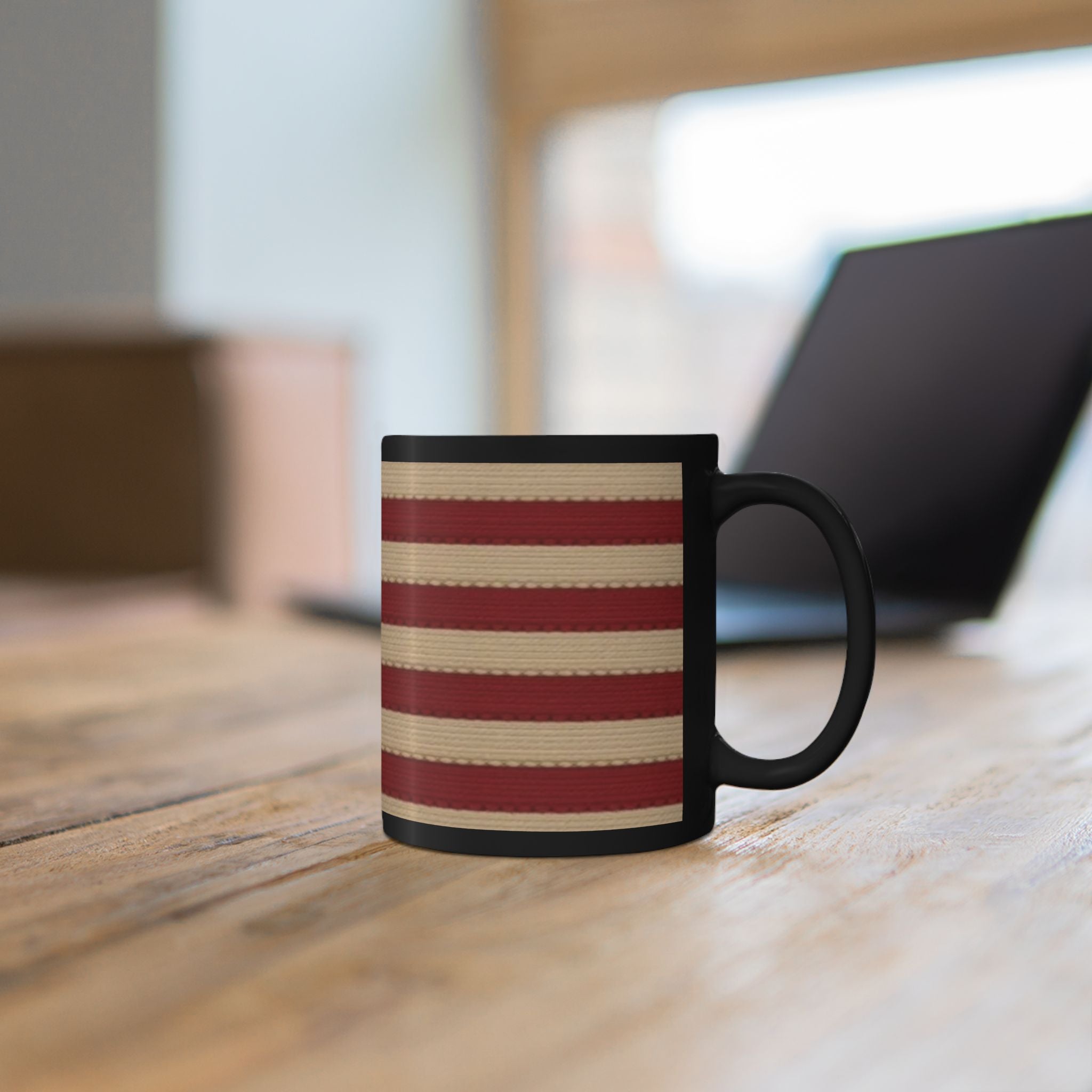 American Flag Vintage Black Mug — Patriotic Stars & Stripes Coffee Cup (11oz/15oz)