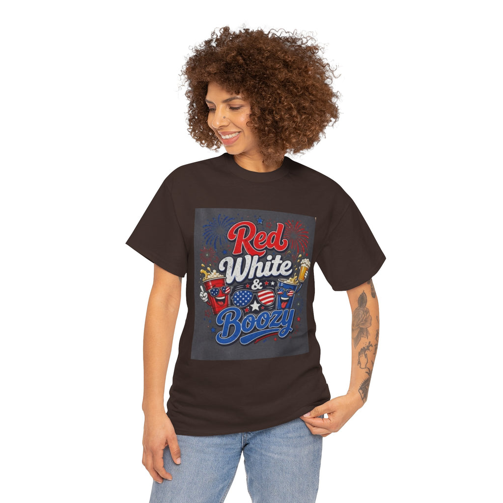 Red White & Boozy T-Shirt – Patriotic 4th of July Party Tee