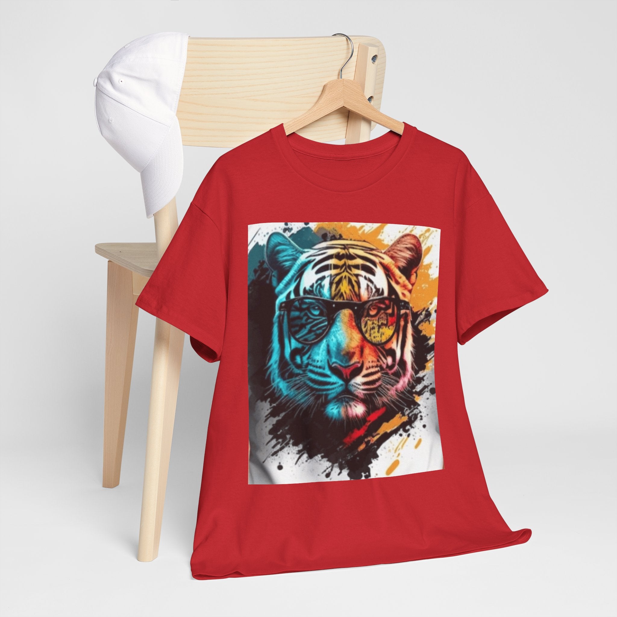 Tiger Portrait T-Shirt — Colorful Abstract Tiger Face Tee