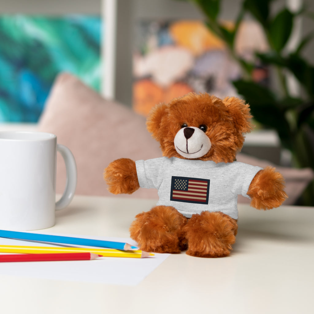 American Flag Teddy Bear with Tee — Patriotic Plush Gift