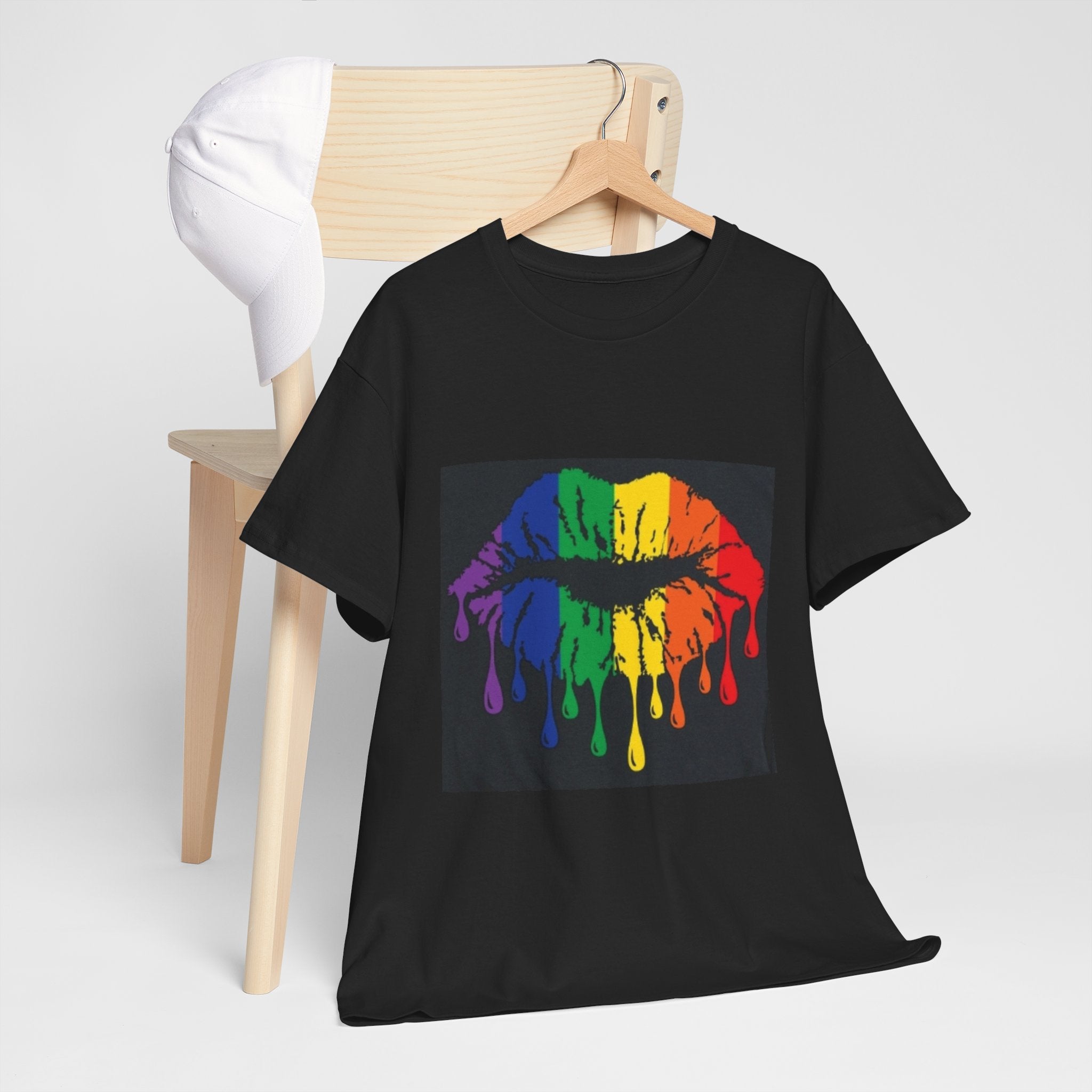 Rainbow Drip Kiss T-Shirt – LGBTQ+ Pride Graphic Tee