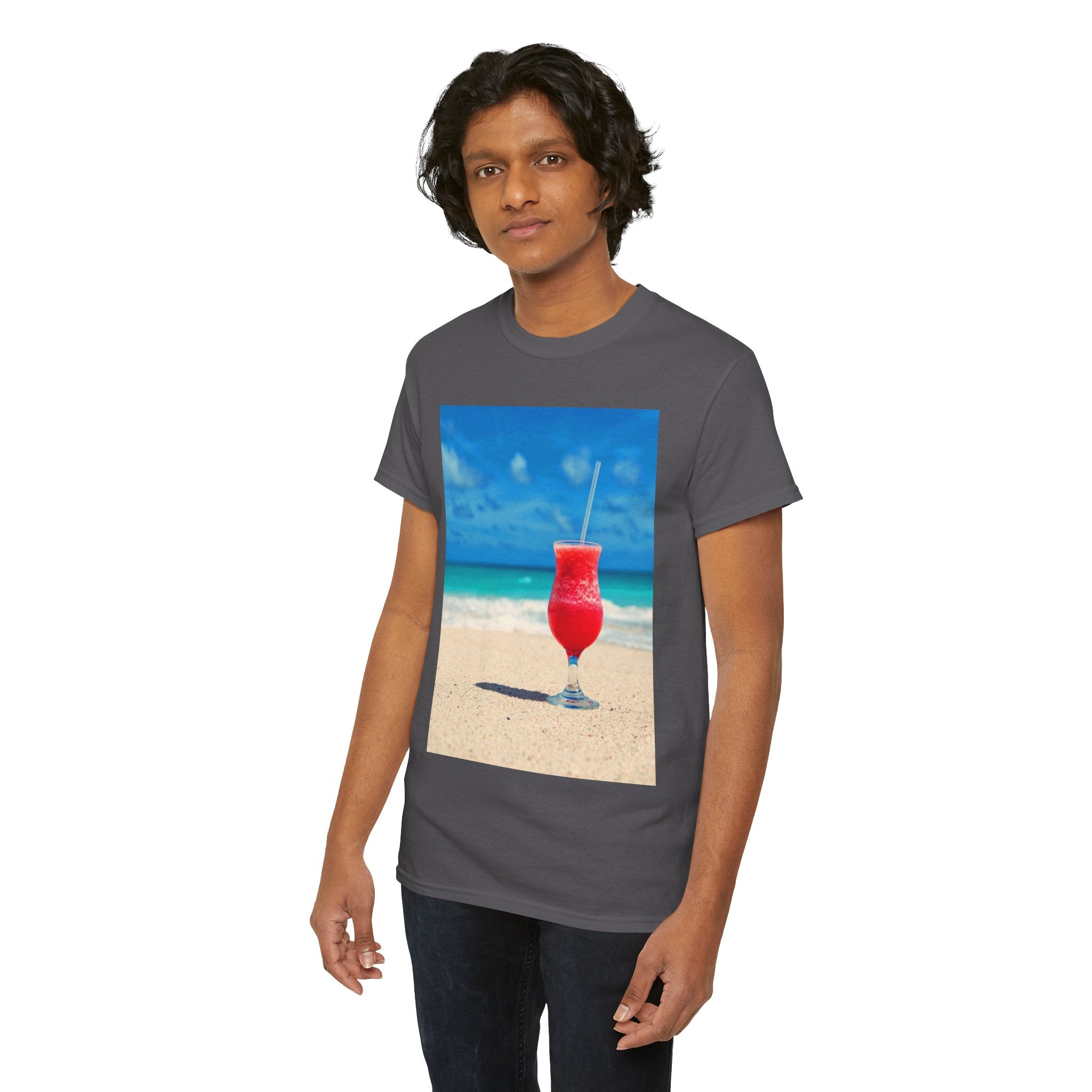 Tropical Beach Cocktail Graphic Tee (Summer Vacation Drink)