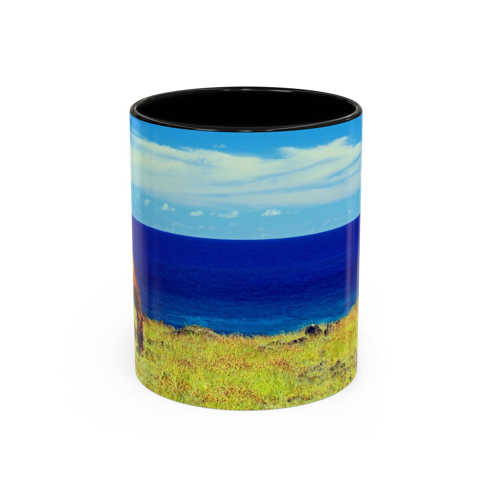 Coastal Landscape Accent Coffee Mug – Ocean View Beach Scene (11/15oz)