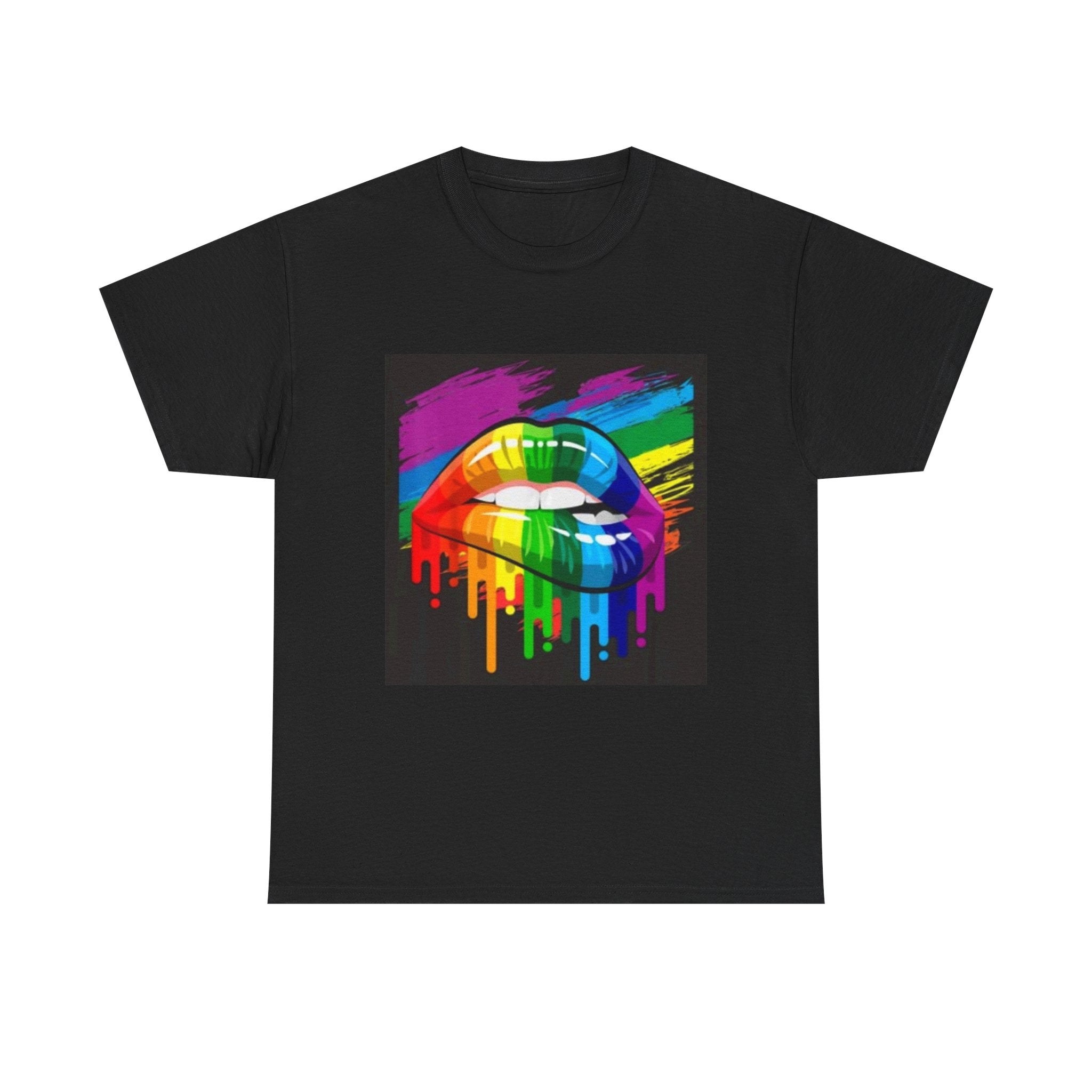 T-Shirt — Rainbow Drip Lips Pride Graphic Tee