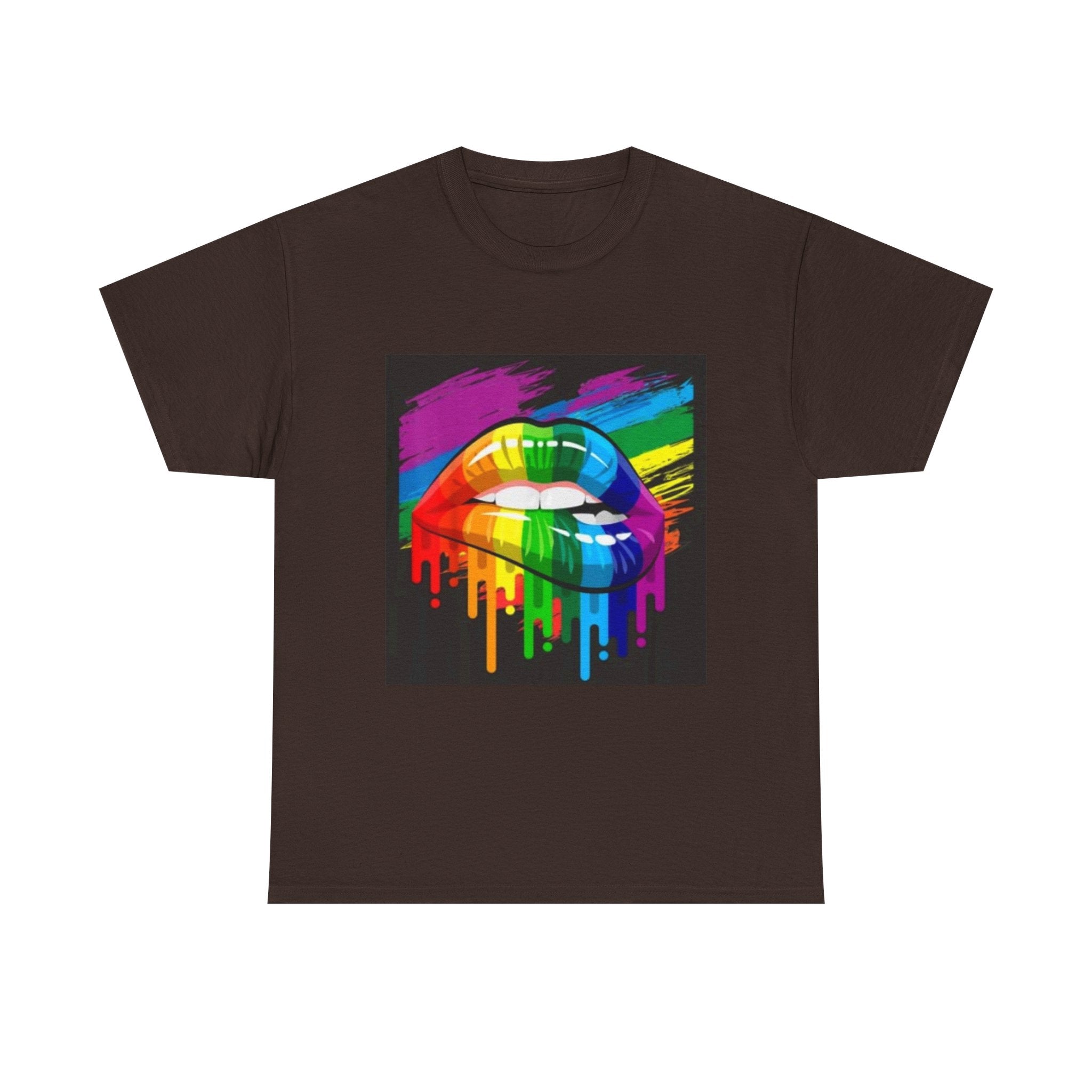 T-Shirt — Rainbow Drip Lips Pride Graphic Tee