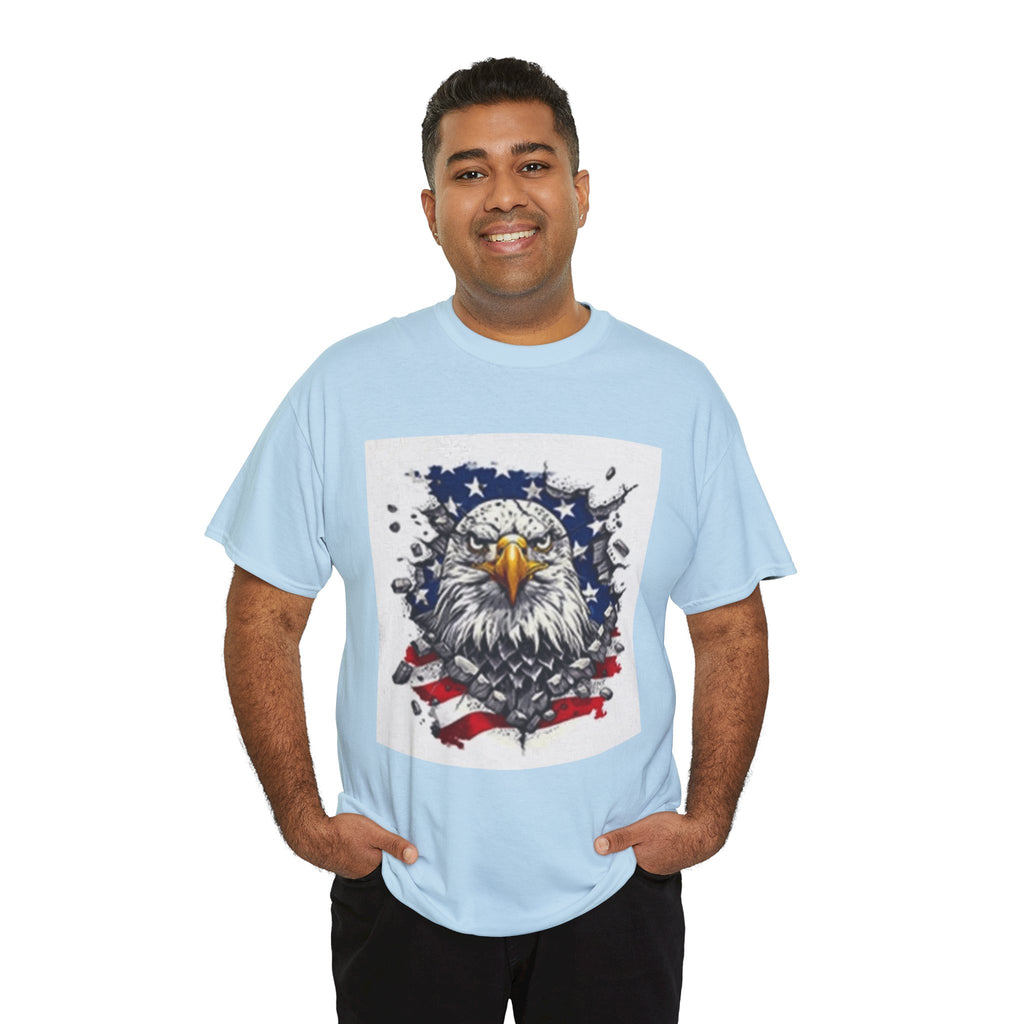 Eagle American Flag T-Shirt — Patriotic Bald Eagle Graphic Tee for 4th of July