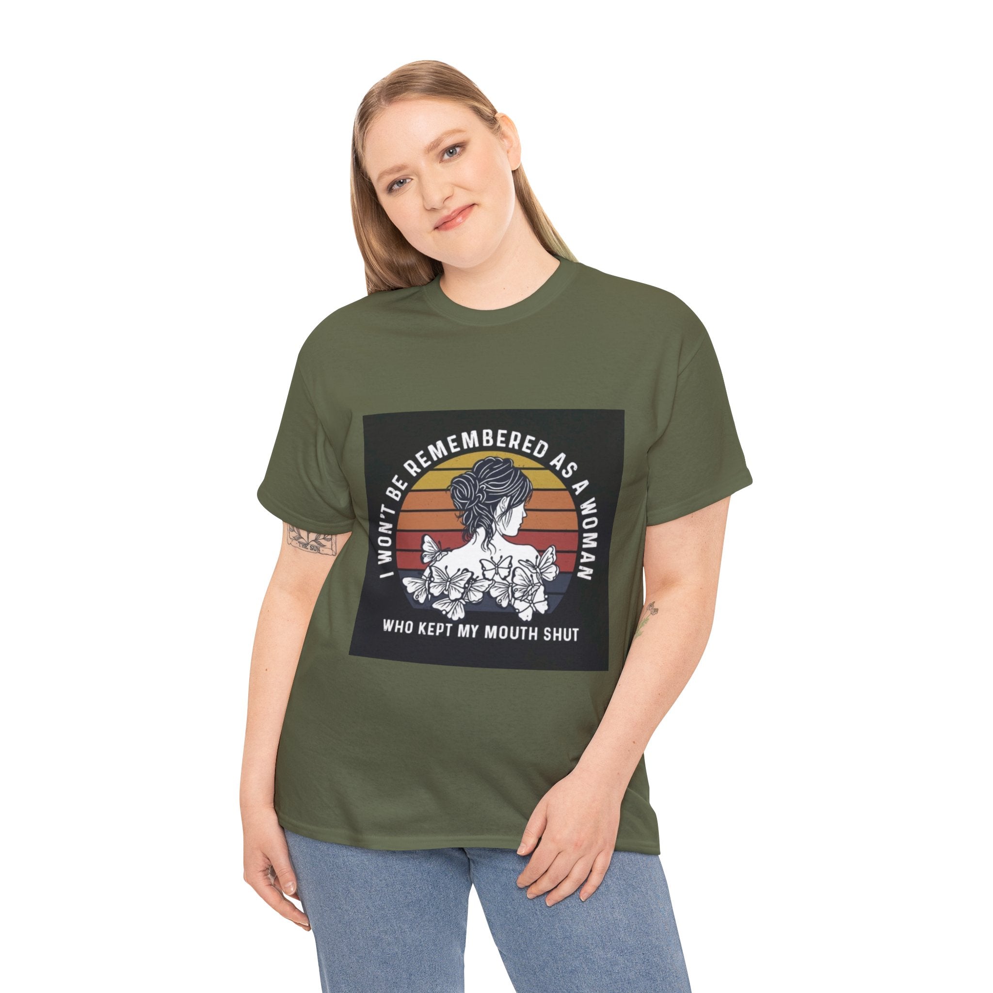 Graphic Tee — "I Won’t Be Remembered As A Woman Who Kept My Mouth Shut" Feminist Retro Floral T-Shirt