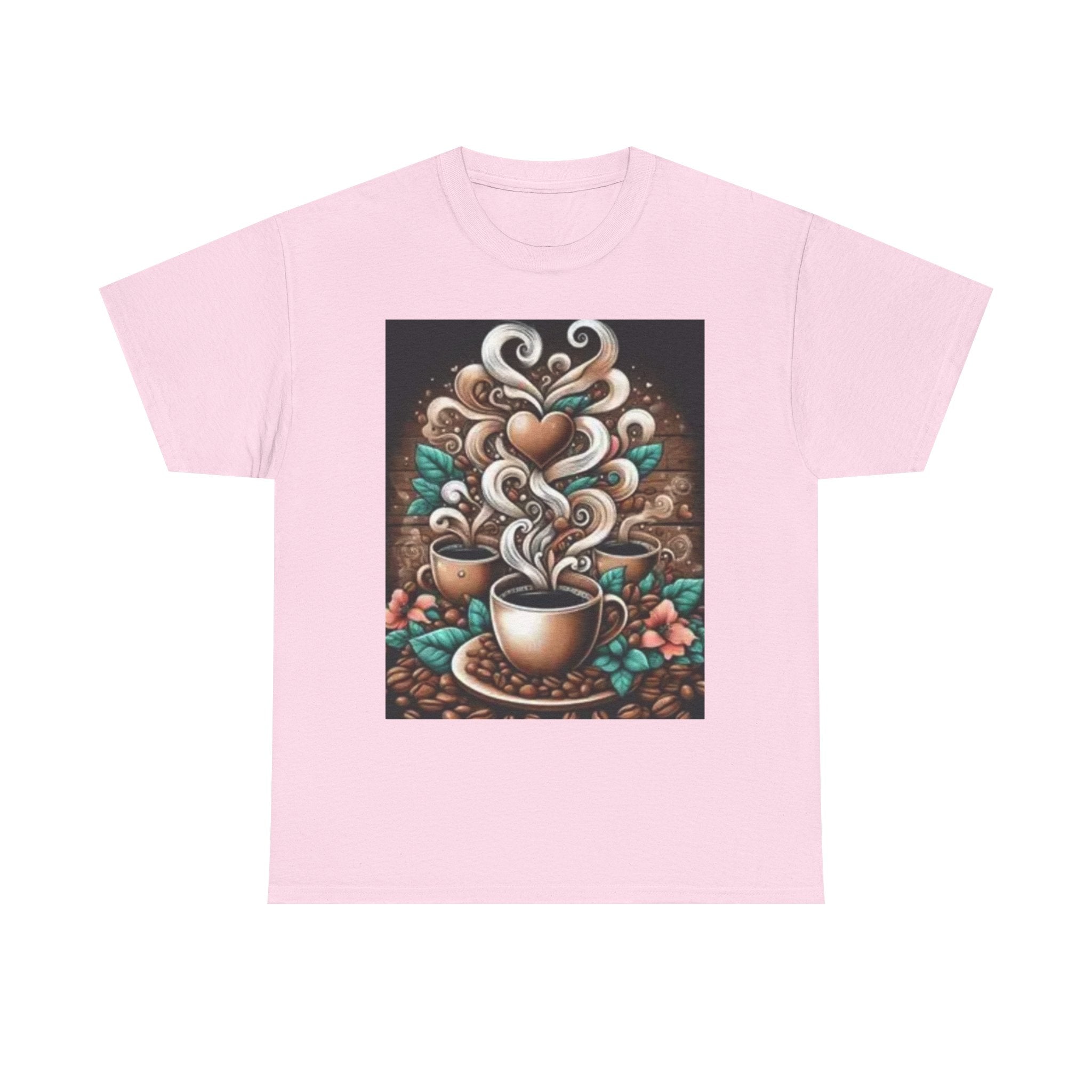 Coffee Cup T-Shirt — Whimsical Steaming Heart Coffee Design