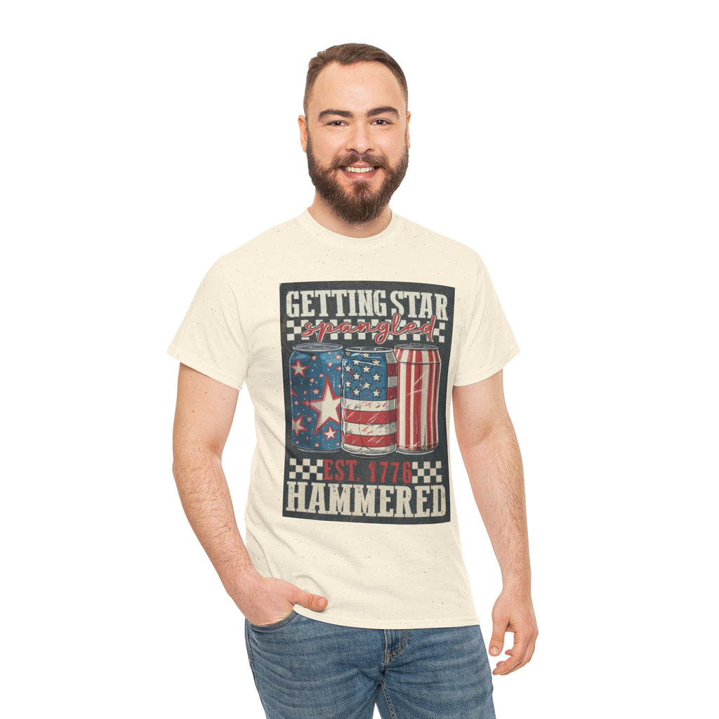 Getting Star Hammered Tee — Patriotic 4th of July Beer Can T-Shirt (Est. 1776)