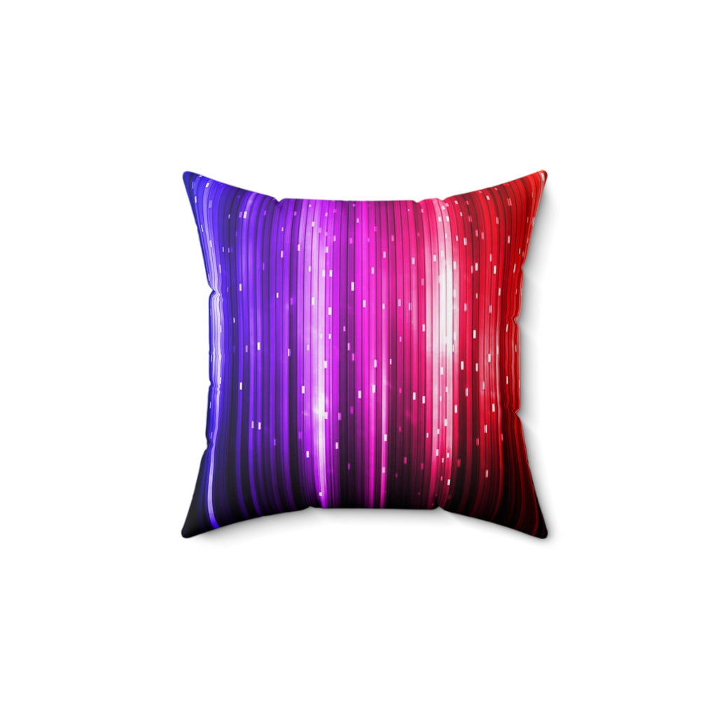 Rainbow Light Streak Decorative Pillow — Vibrant Abstract Throw Cushion