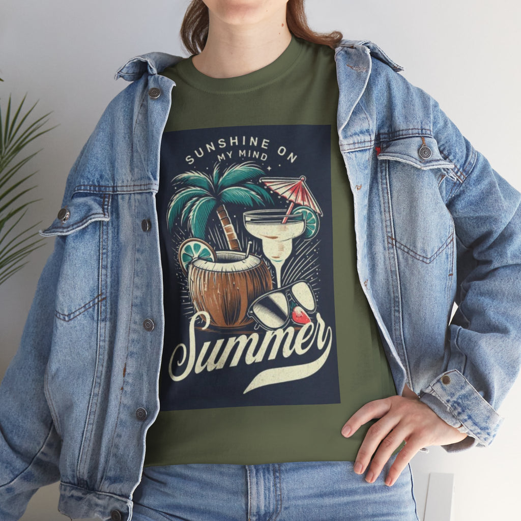 Summer Cocktail Tee — "Sunshine On My Mind" Tropical Beach T-Shirt