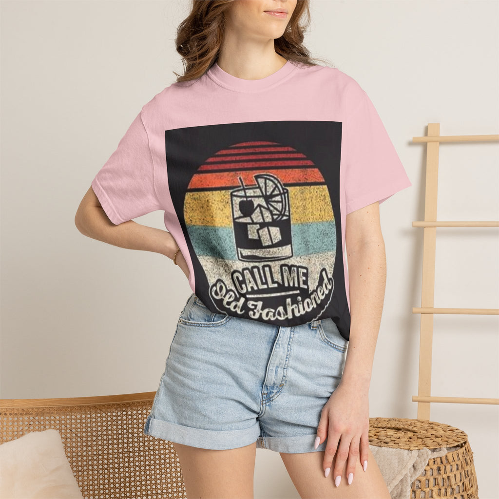T-Shirt — "Call Me Old Fashioned" Retro Cocktail Graphic Tee