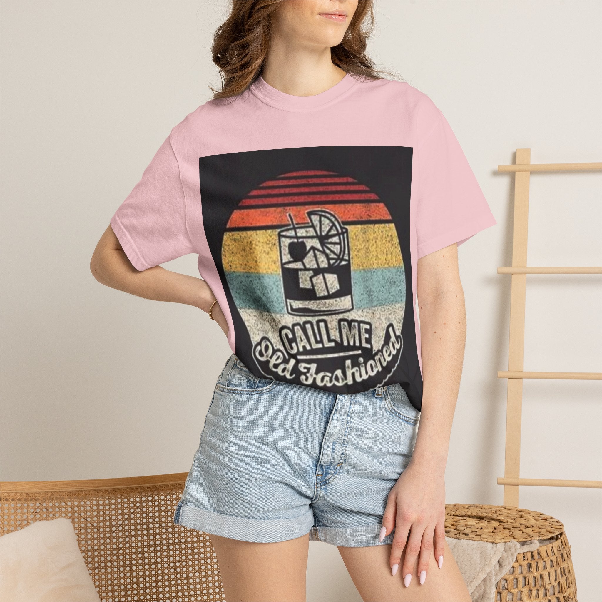 T-Shirt — "Call Me Old Fashioned" Retro Cocktail Graphic Tee
