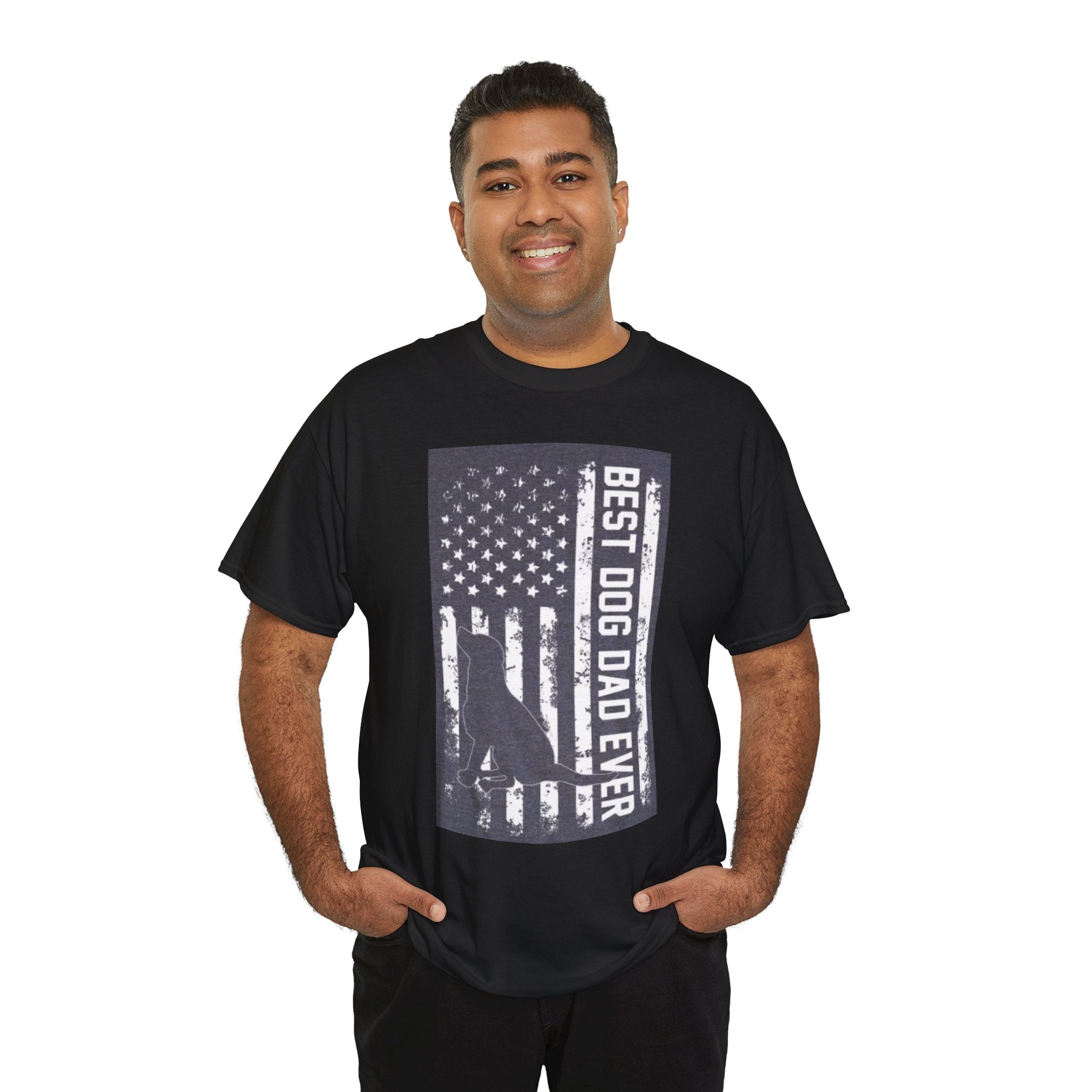 Best Dog Dad Ever T-Shirt – Patriotic American Flag Dog Dad Tee