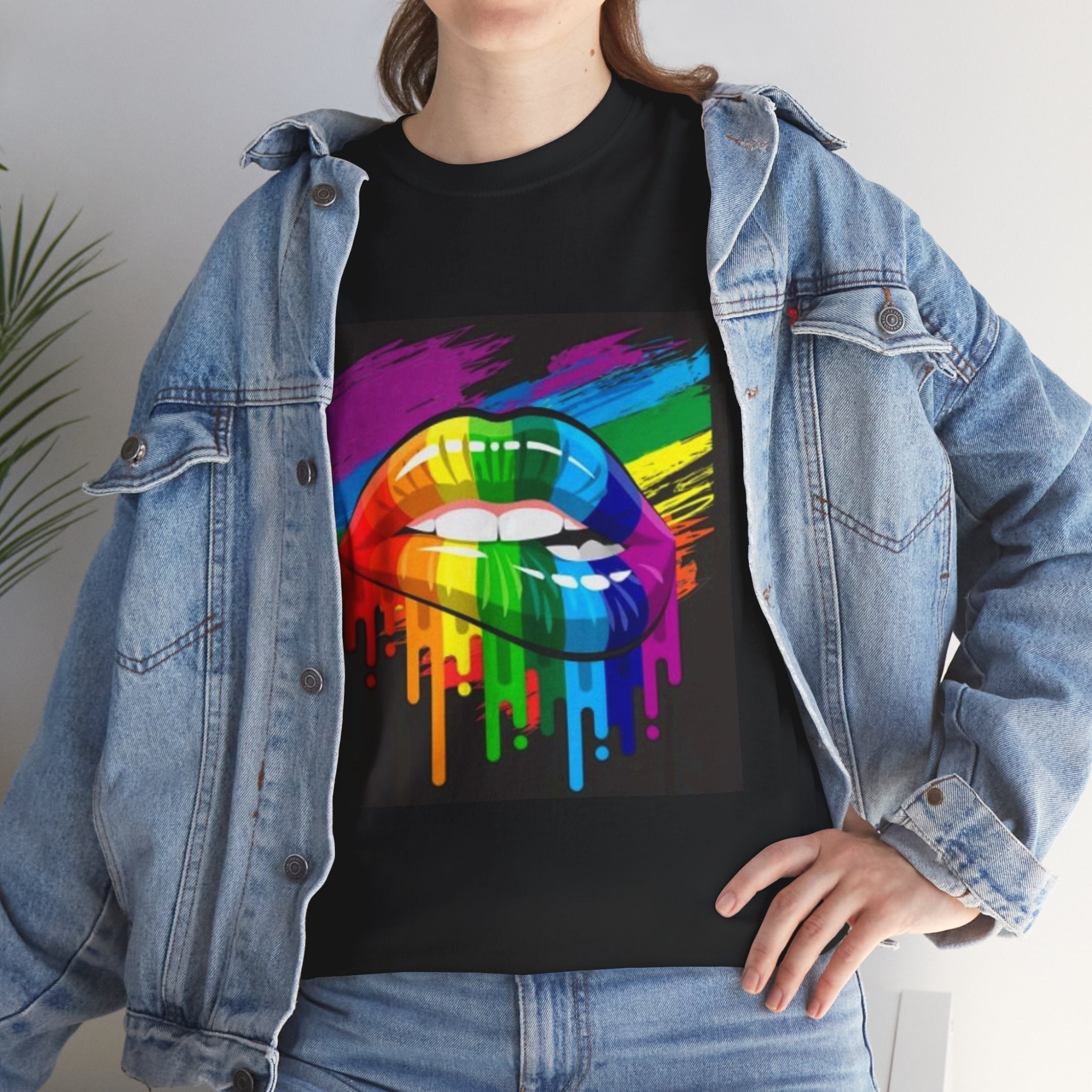 T-Shirt — Rainbow Drip Lips Pride Graphic Tee