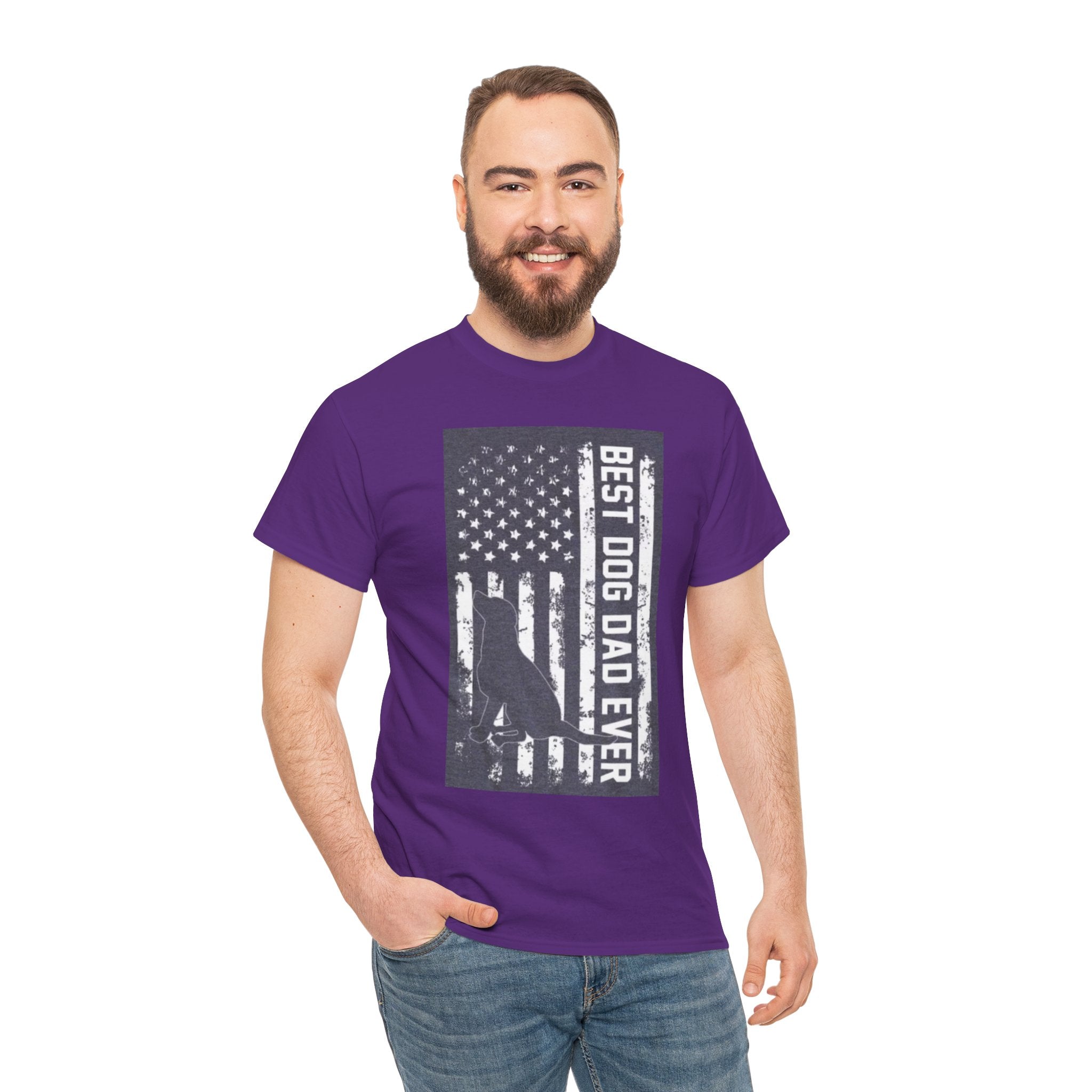 Best Dog Dad Ever T-Shirt – Patriotic American Flag Dog Dad Tee