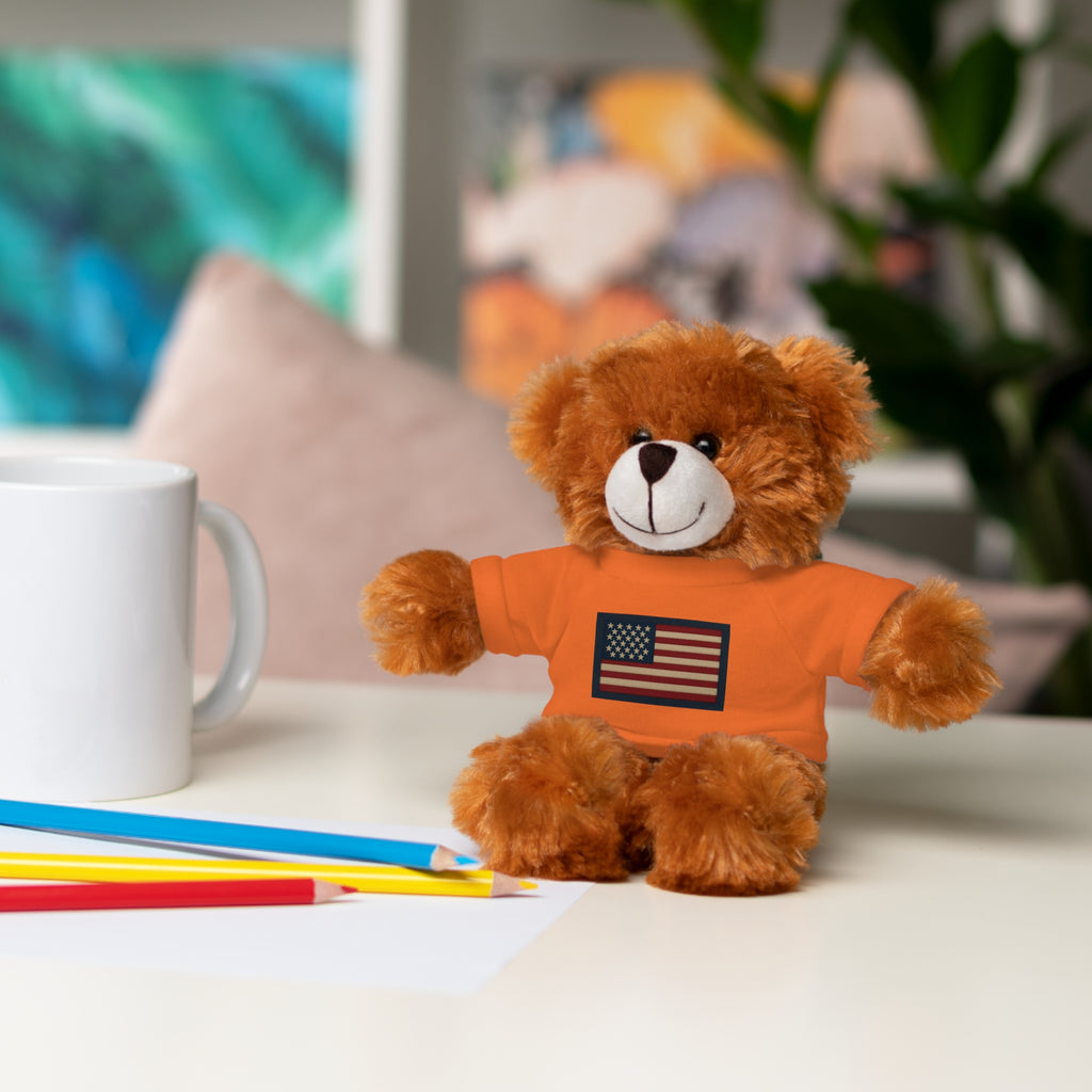 American Flag Teddy Bear with Tee — Patriotic Plush Gift