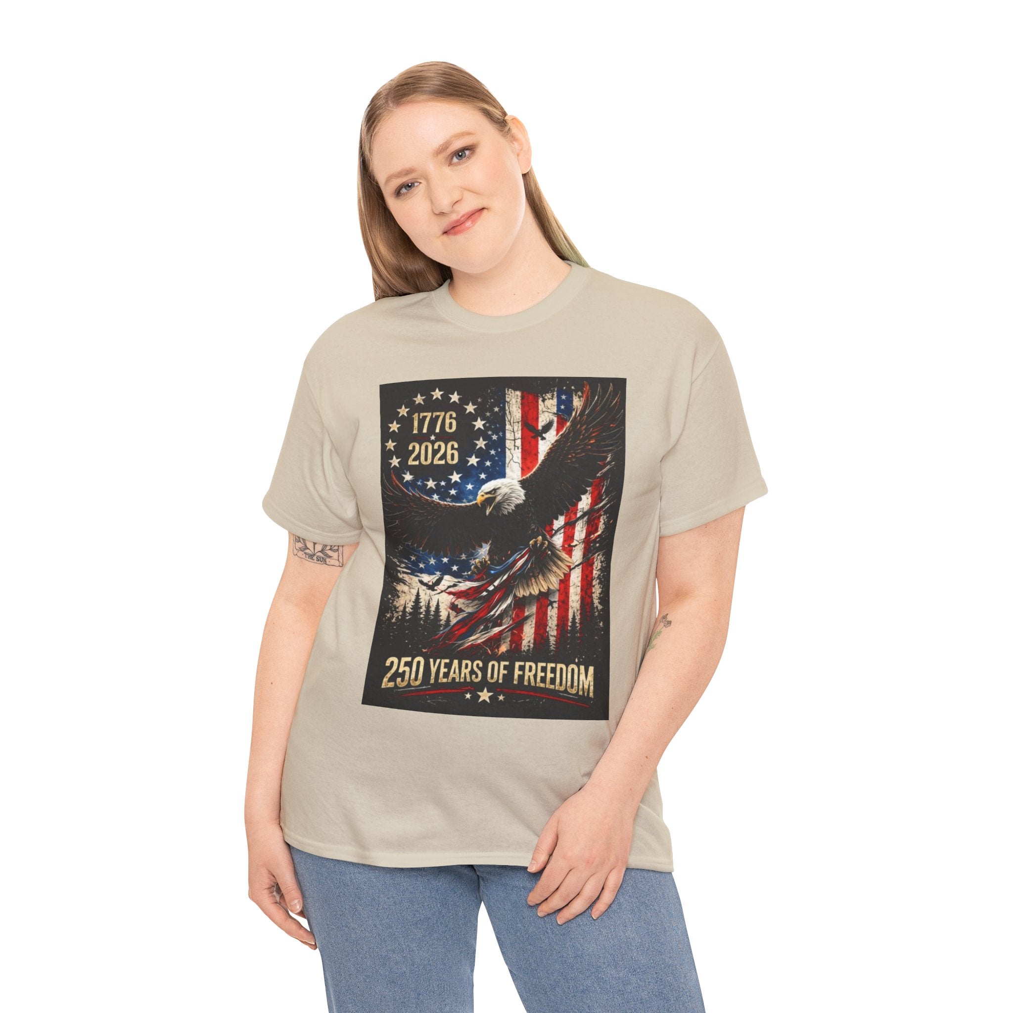 Patriotic Tee — 1776–2026 Bald Eagle "250 Years of Freedom" Shirt