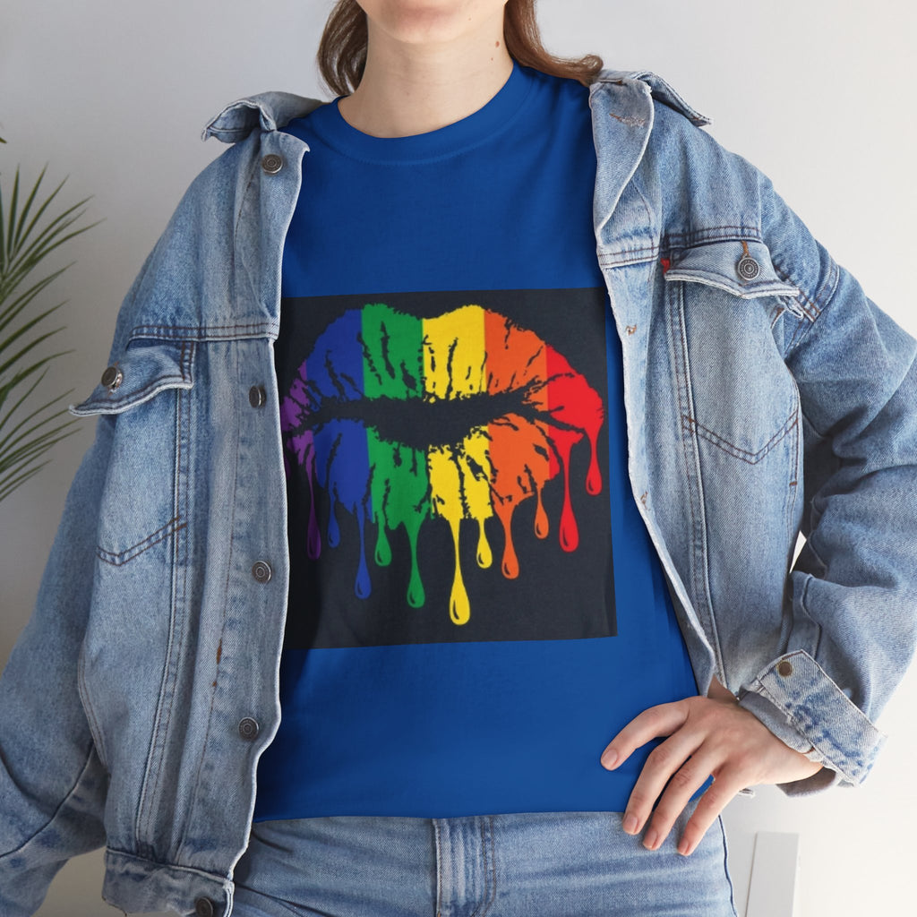 Rainbow Drip Kiss T-Shirt – LGBTQ+ Pride Graphic Tee