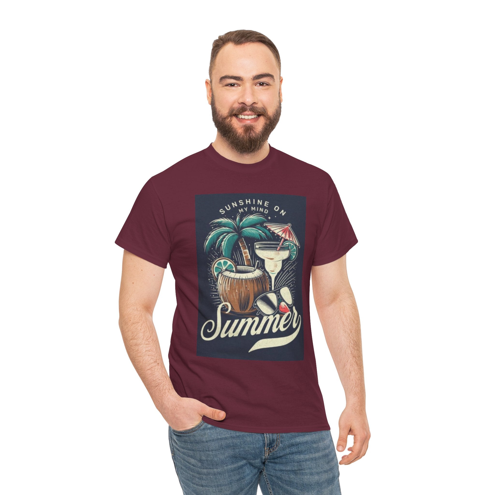 Summer Cocktail Tee — "Sunshine On My Mind" Tropical Beach T-Shirt