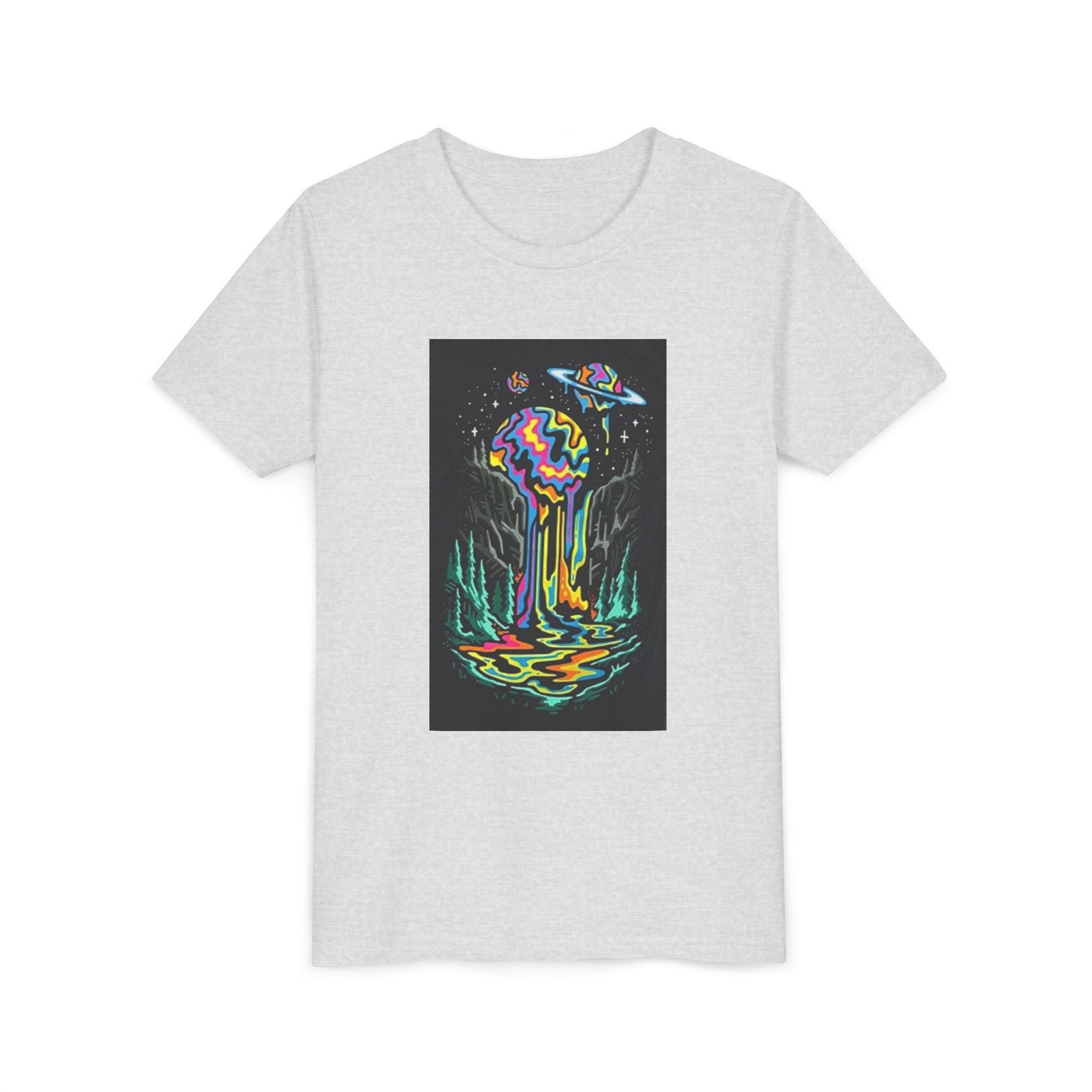 Youth Tee — Neon Drip Planet Space Graphic