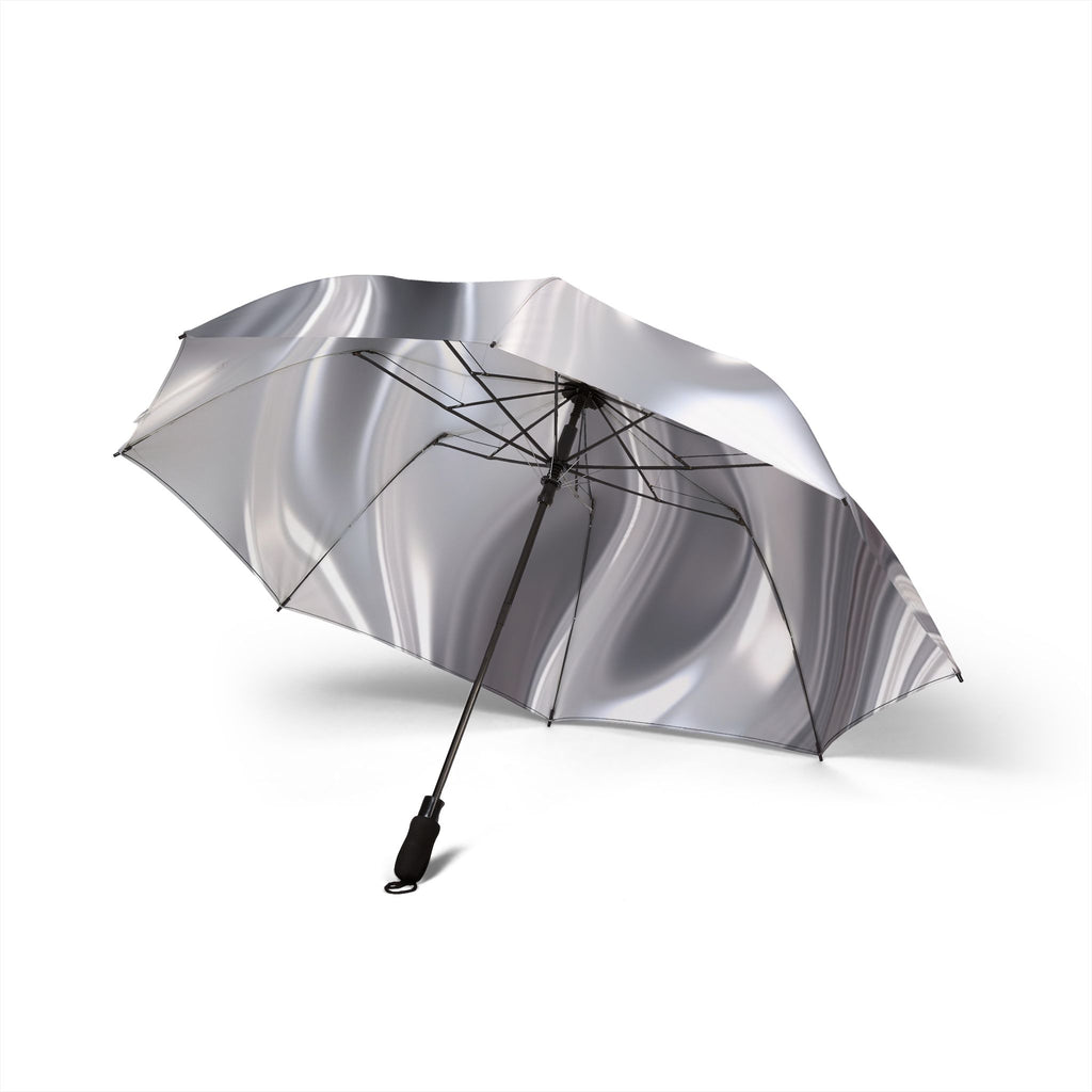 Silver Marble Foldable Umbrella — Compact Semi-Automatic Rain Shield