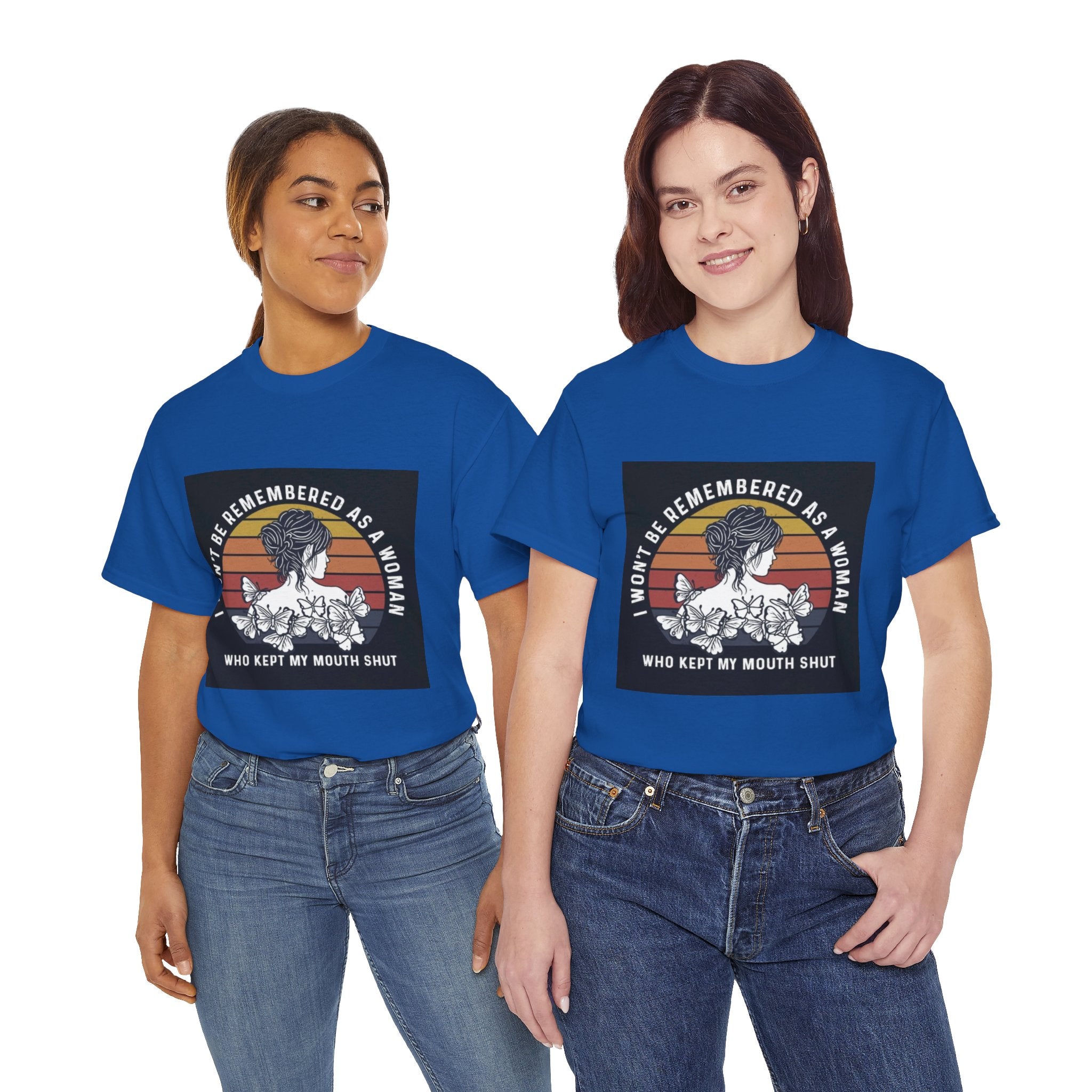 Graphic Tee — "I Won’t Be Remembered As A Woman Who Kept My Mouth Shut" Feminist Retro Floral T-Shirt