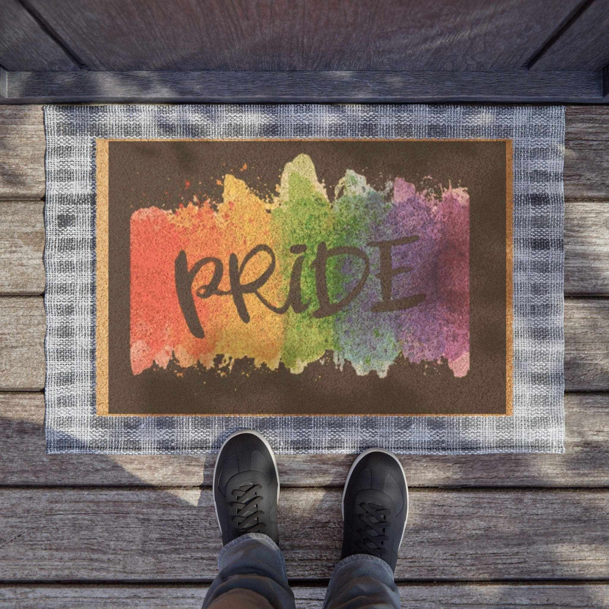 Rustic American Flag Doormat — Patriotic Outdoor Entry Mat