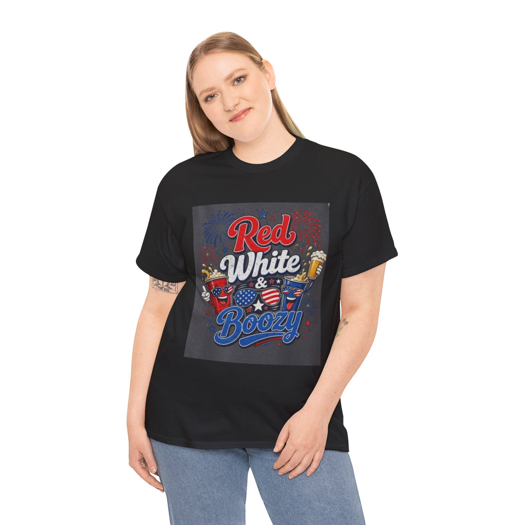 Red White & Boozy T-Shirt – Patriotic 4th of July Party Tee