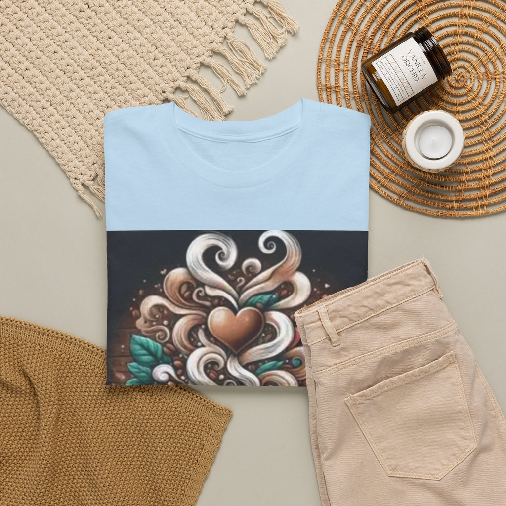 Coffee Cup T-Shirt — Whimsical Steaming Heart Coffee Design