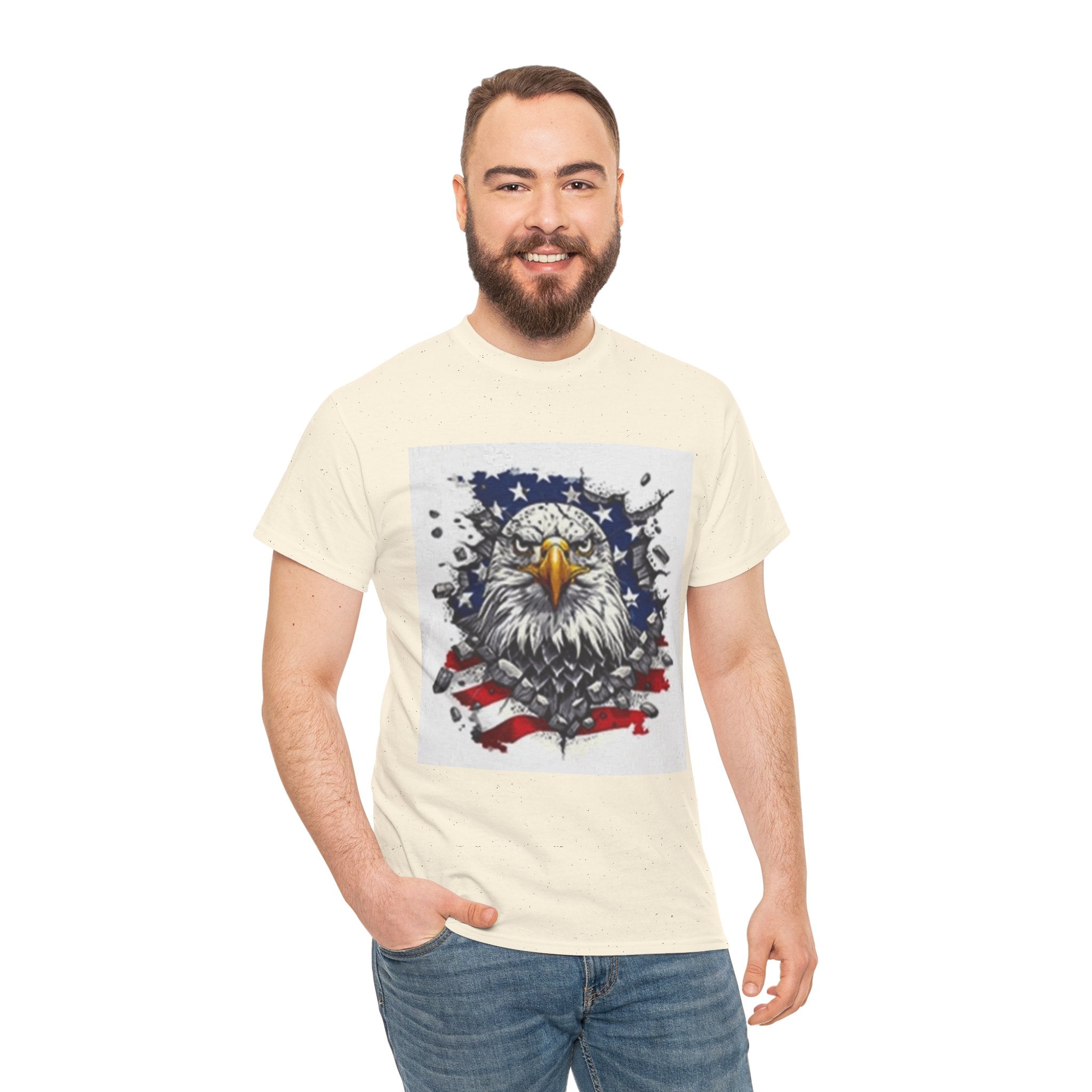 Eagle American Flag T-Shirt — Patriotic Bald Eagle Graphic Tee for 4th of July