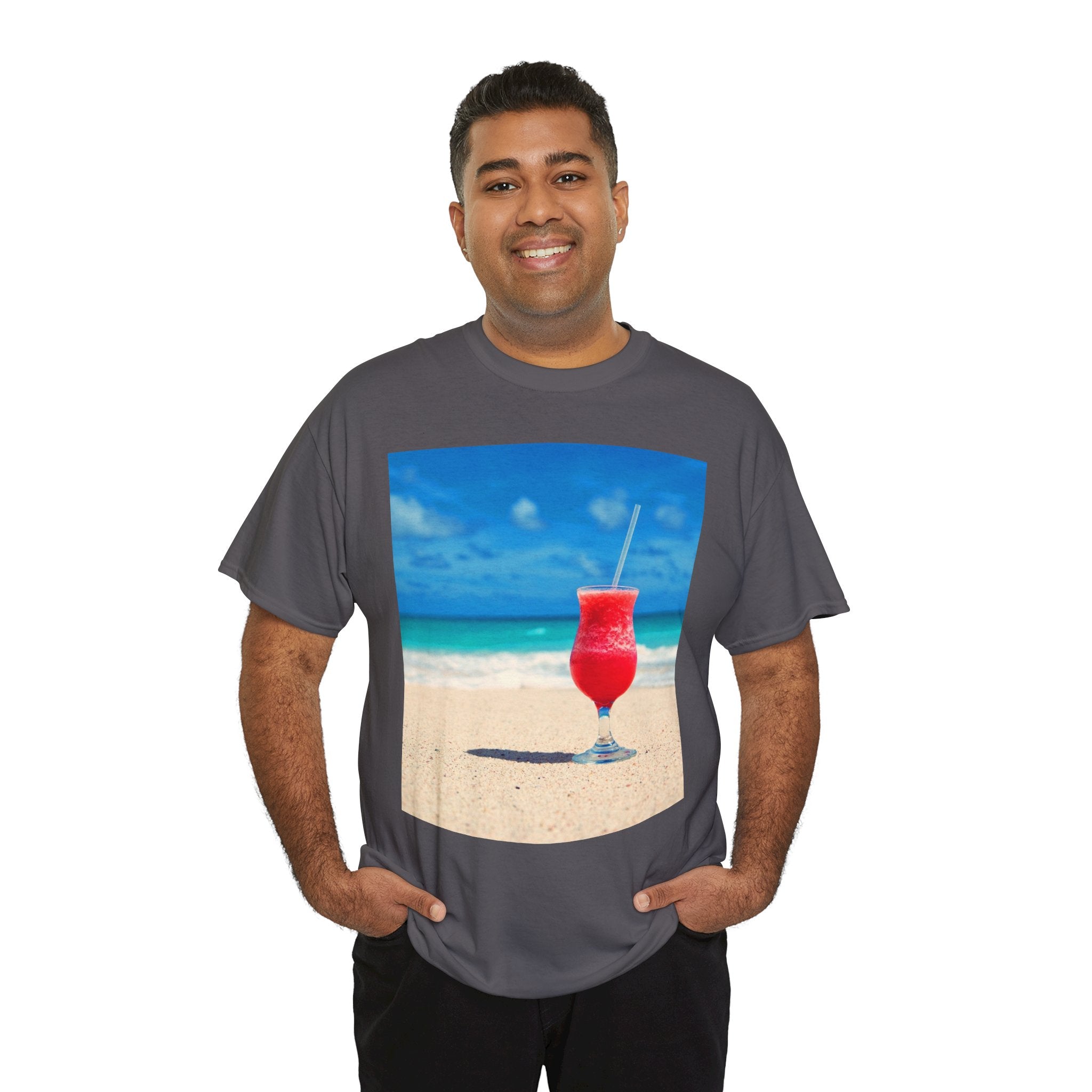 Tropical Beach Cocktail Graphic Tee (Summer Vacation Drink)