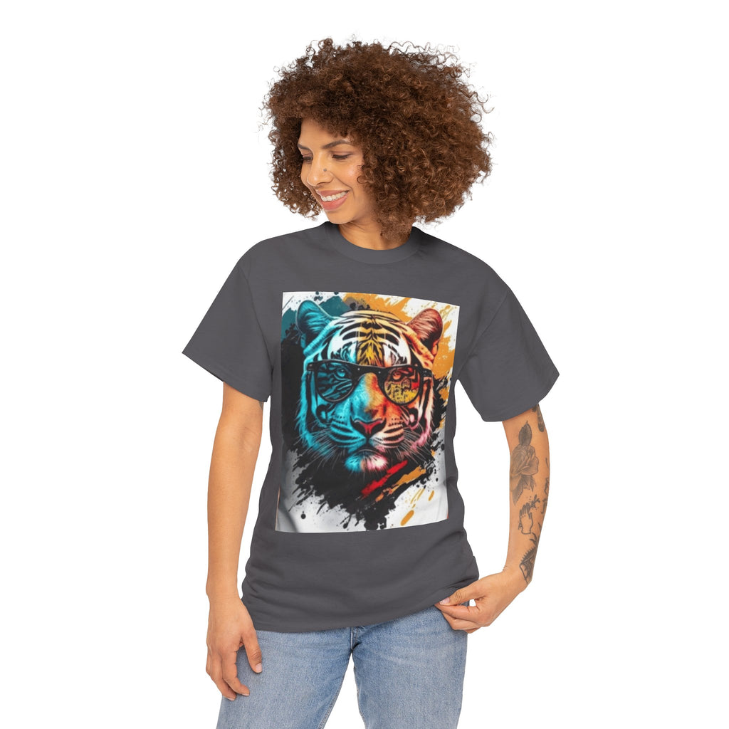 Tiger Portrait T-Shirt — Colorful Abstract Tiger Face Tee