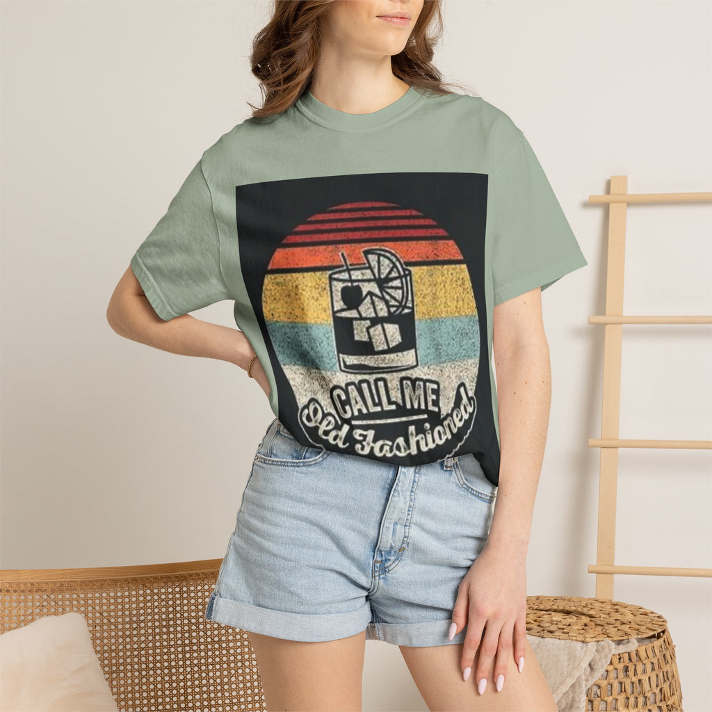 T-Shirt — "Call Me Old Fashioned" Retro Cocktail Graphic Tee