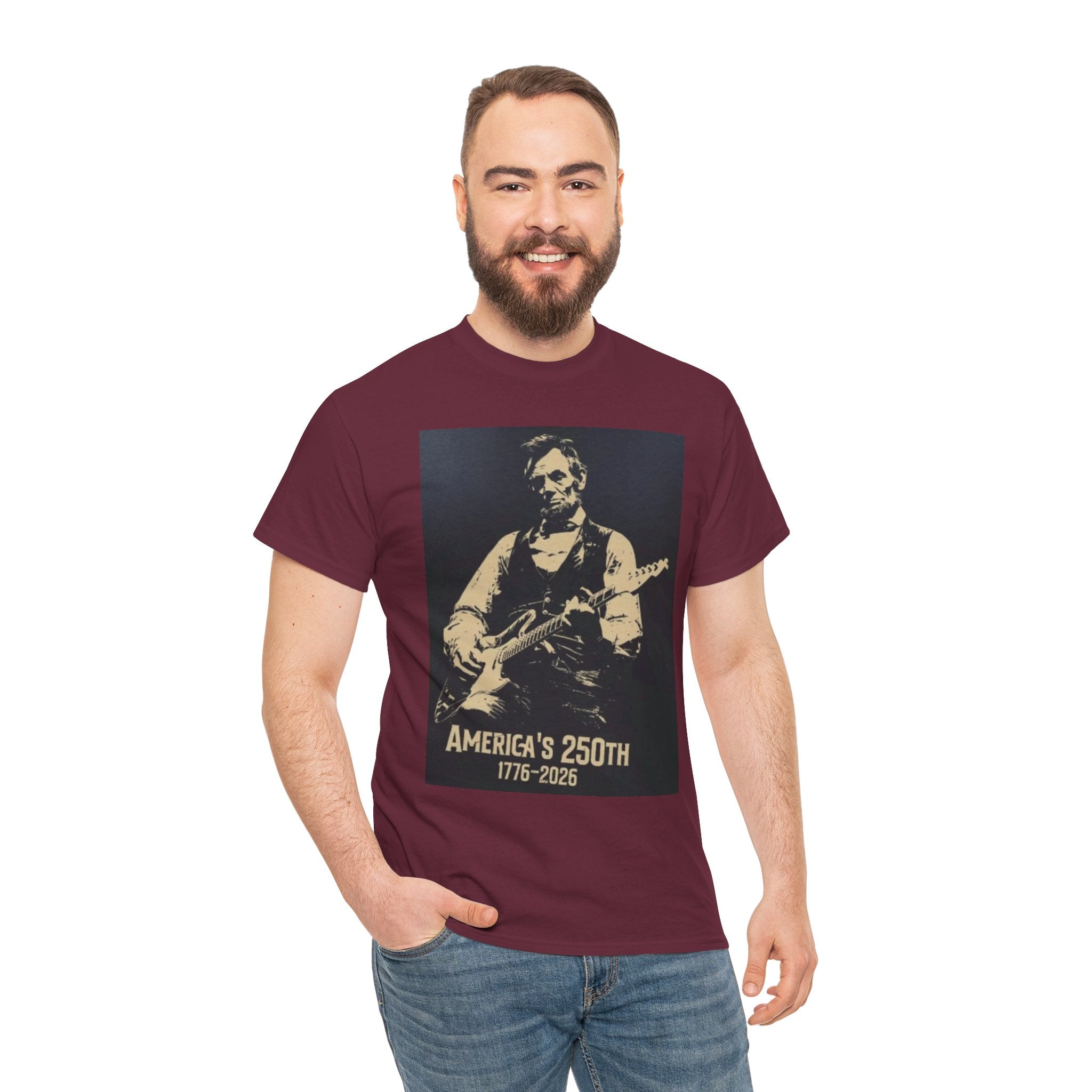 America's 250th Guitar Tee — 1776–2026 Patriotic Rock T‑Shirt