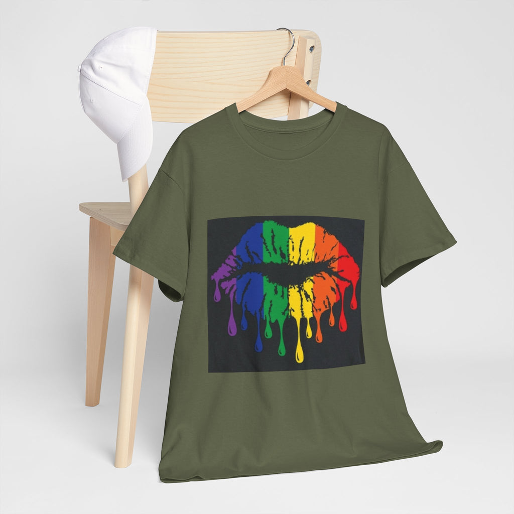 Rainbow Drip Kiss T-Shirt – LGBTQ+ Pride Graphic Tee