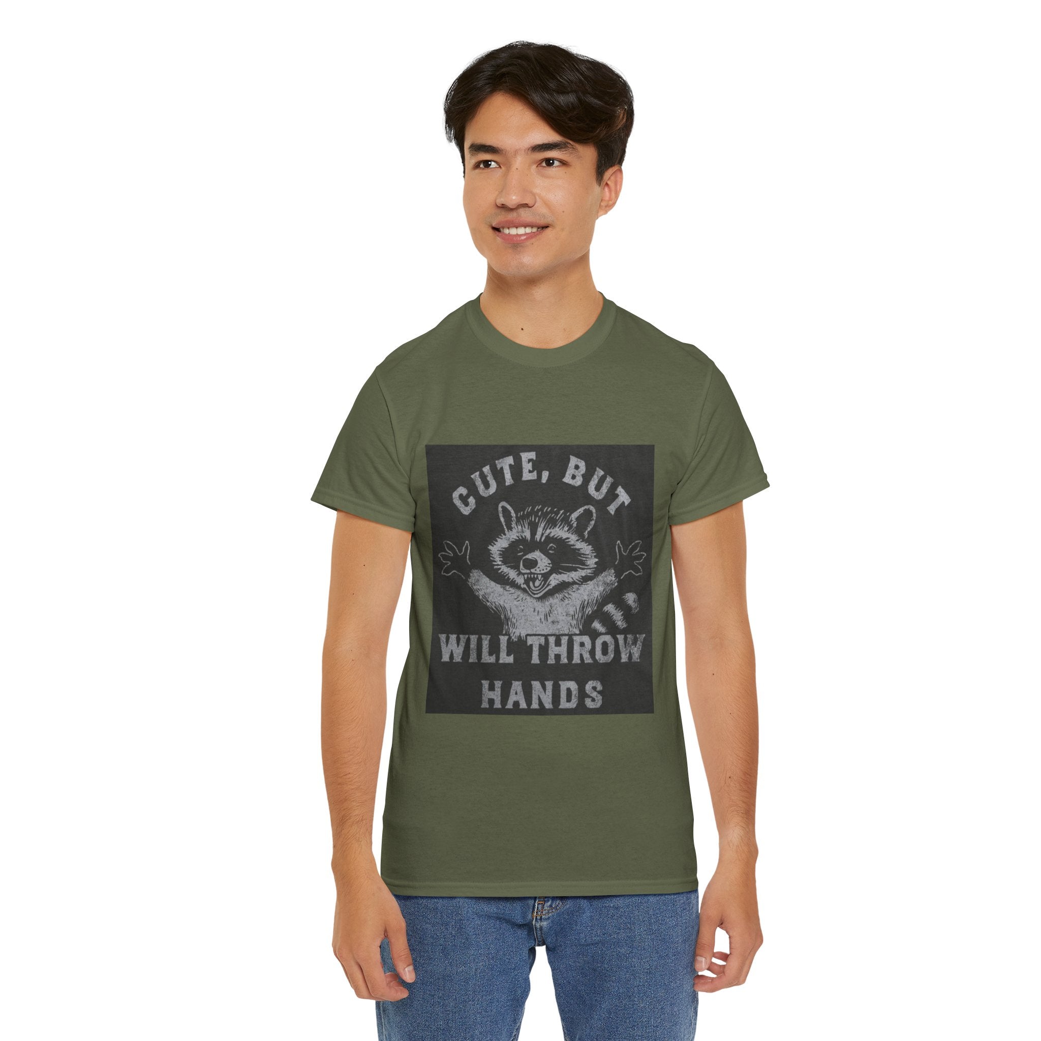 Cute But Will Throw Hands Raccoon T-Shirt