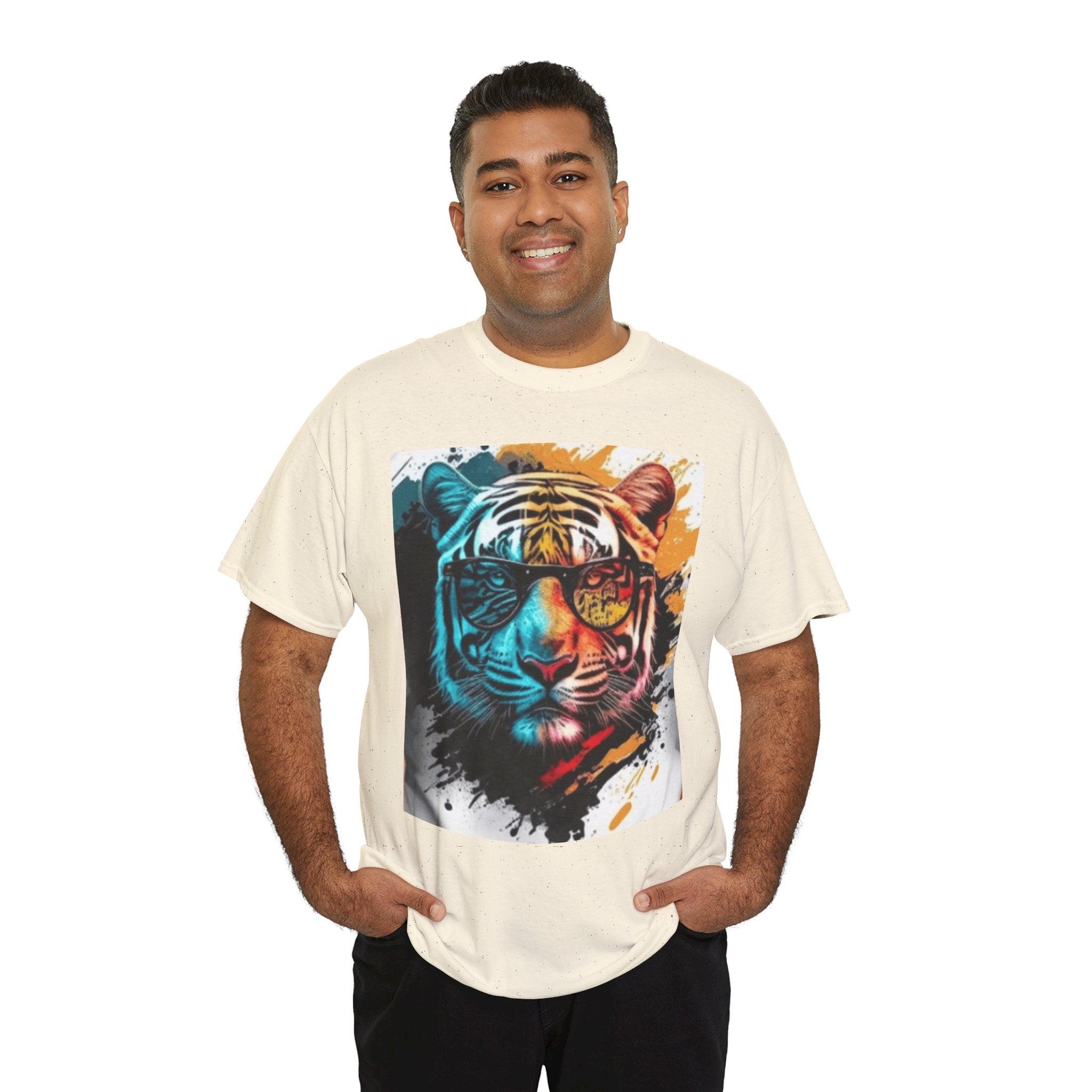 Tiger Portrait T-Shirt — Colorful Abstract Tiger Face Tee