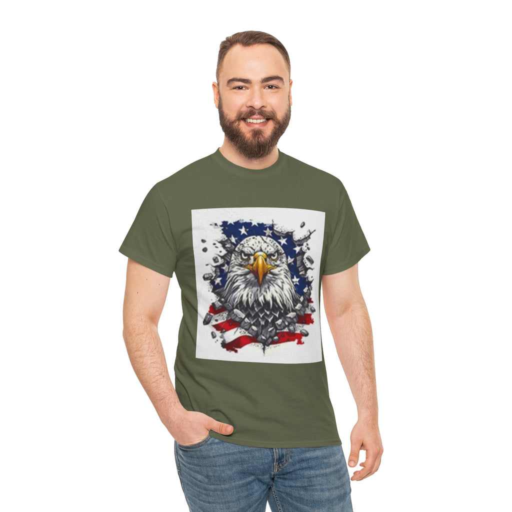 Eagle American Flag T-Shirt — Patriotic Bald Eagle Graphic Tee for 4th of July
