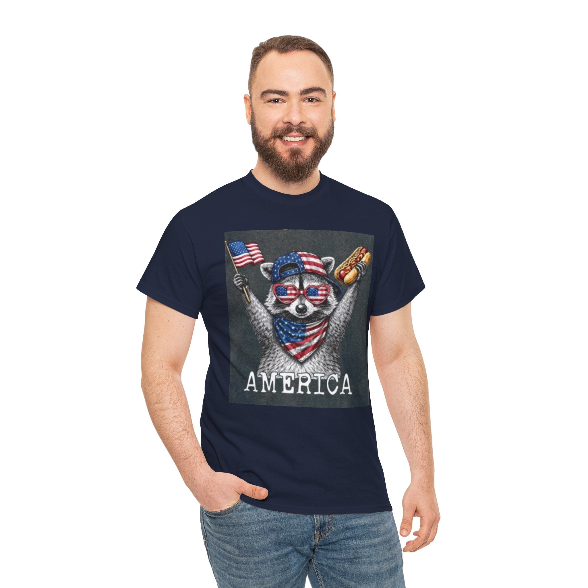 Patriotic Raccoon 'America' T-Shirt