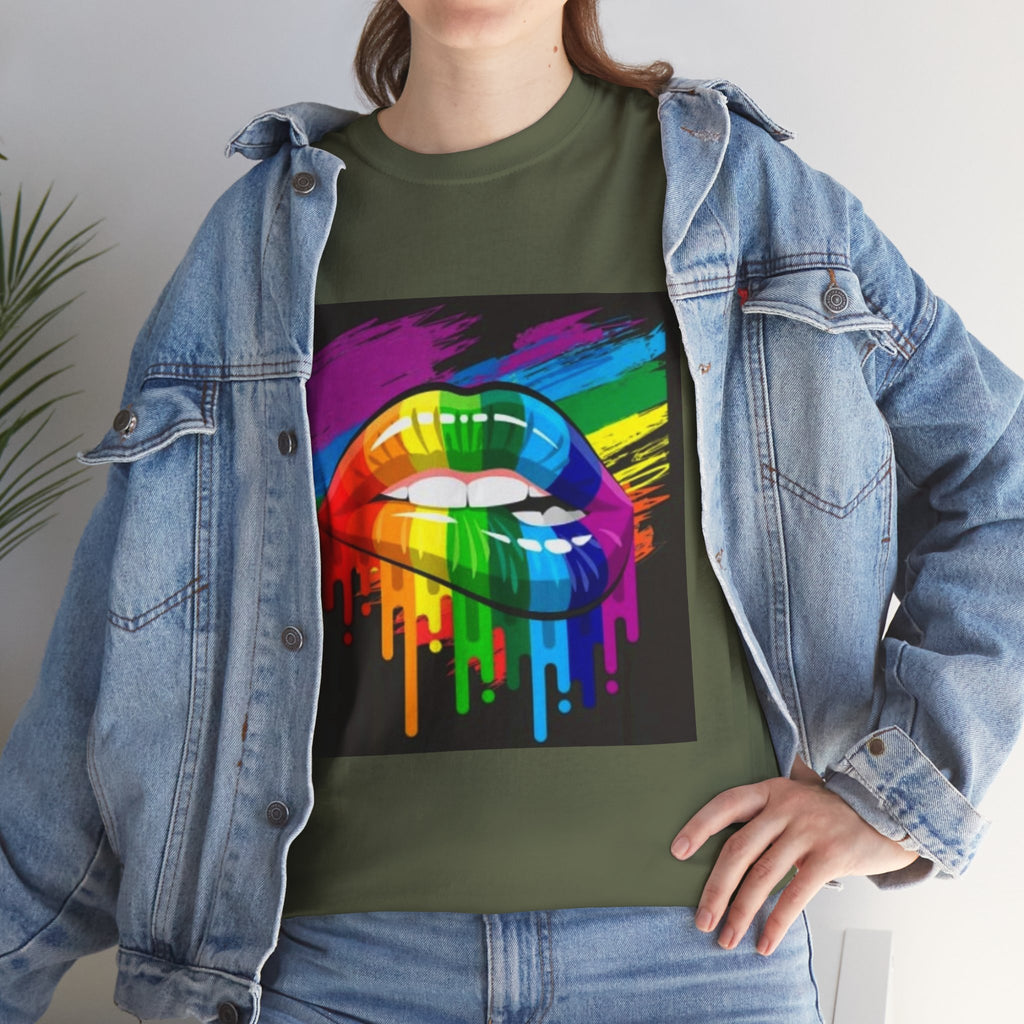 T-Shirt — Rainbow Drip Lips Pride Graphic Tee