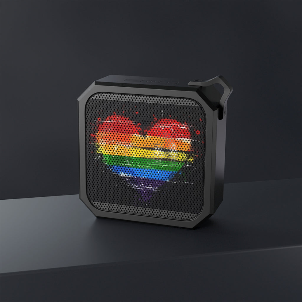 Bluetooth Speaker — Waterproof Outdoor Speaker with Rainbow Heart Pride Design