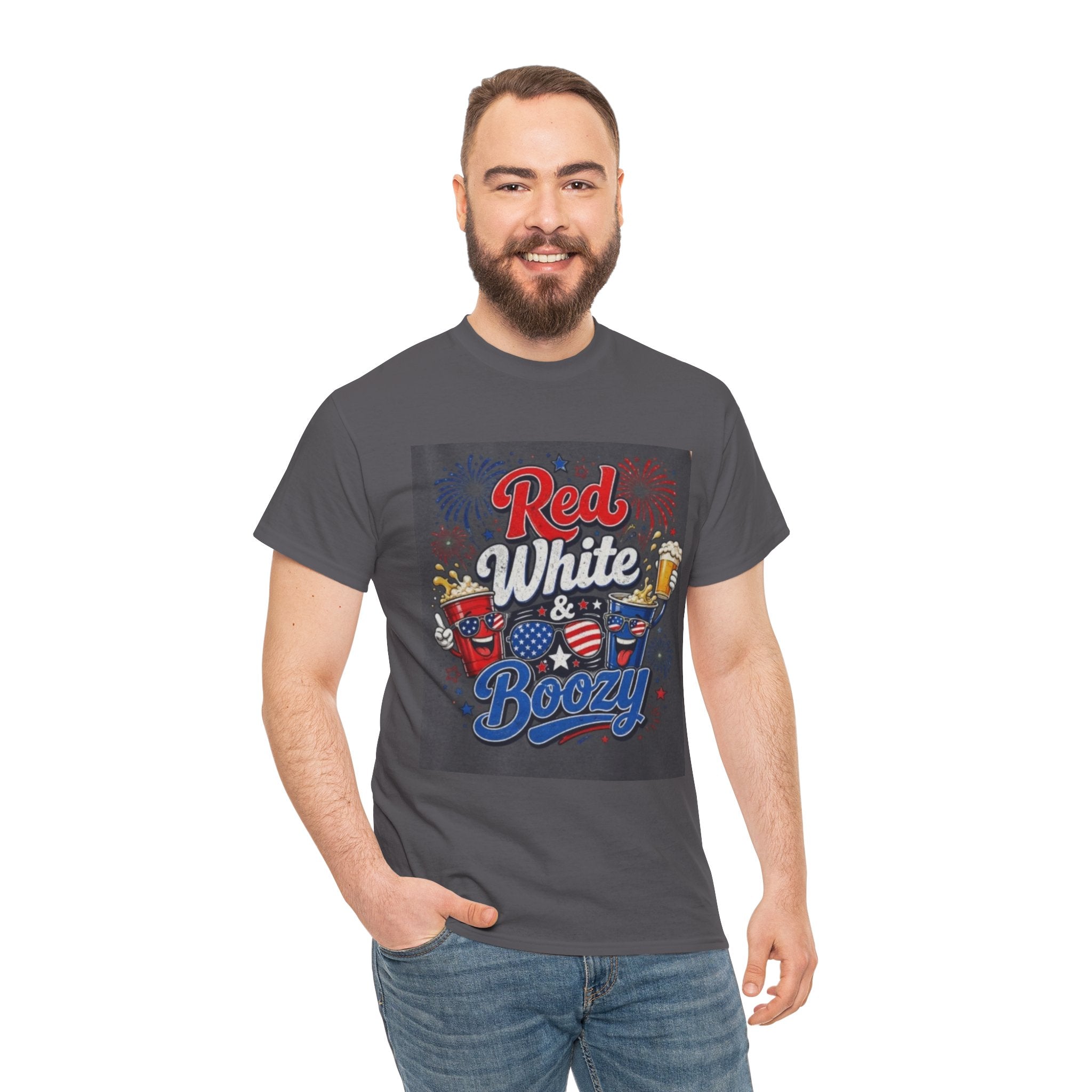 Red White & Boozy T-Shirt – Patriotic 4th of July Party Tee