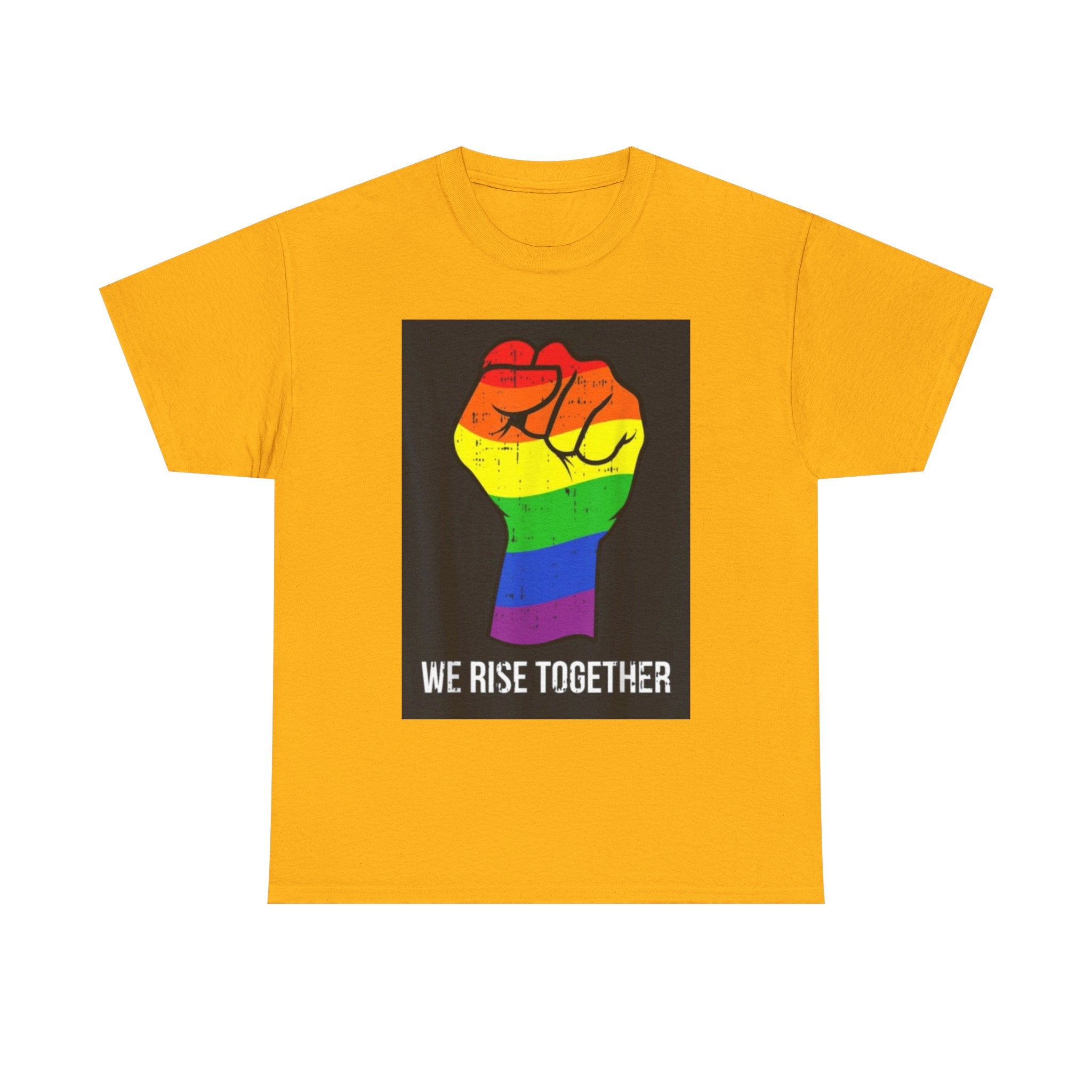 We Rise Together Rainbow Fist T-Shirt