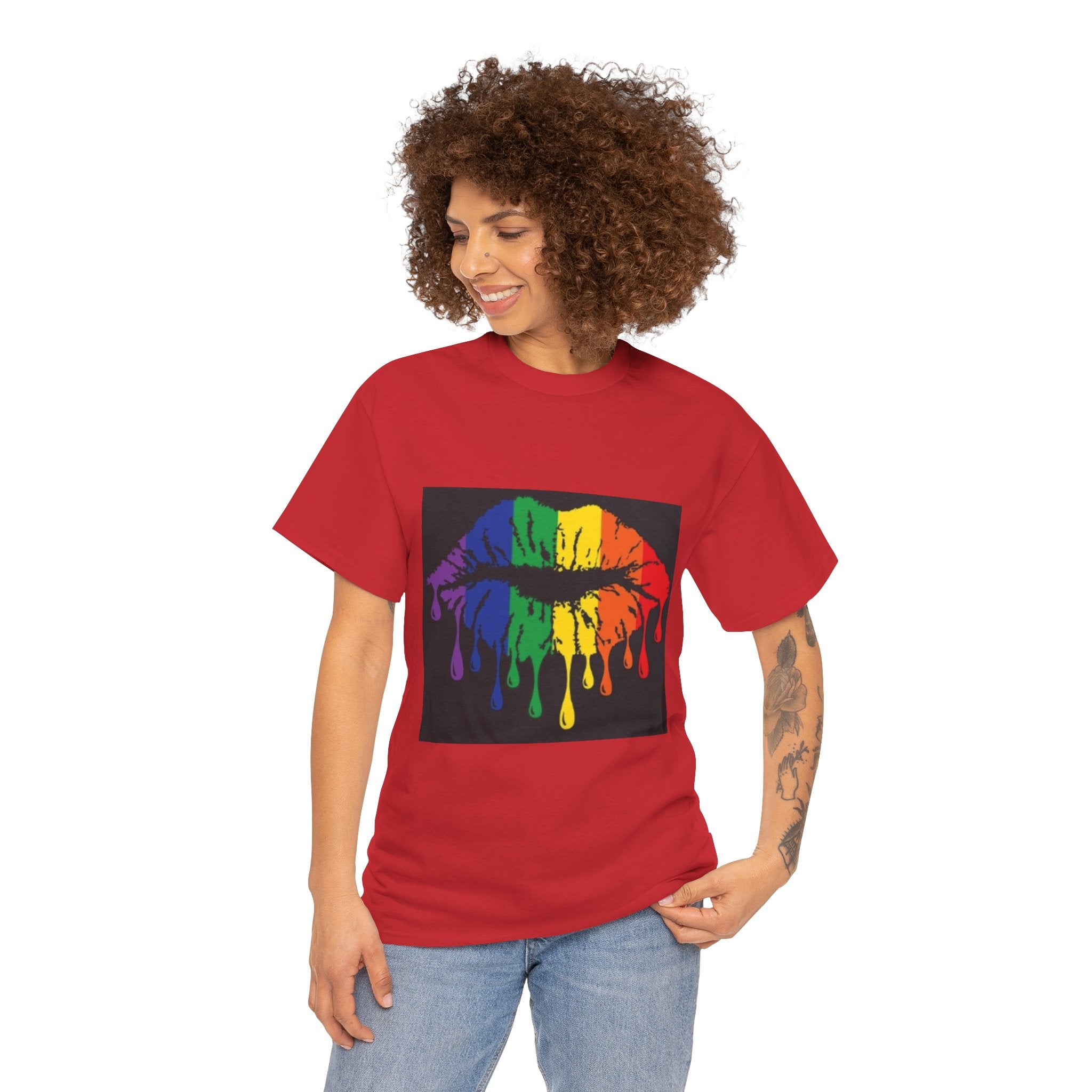 Rainbow Drip Kiss T-Shirt – LGBTQ+ Pride Graphic Tee